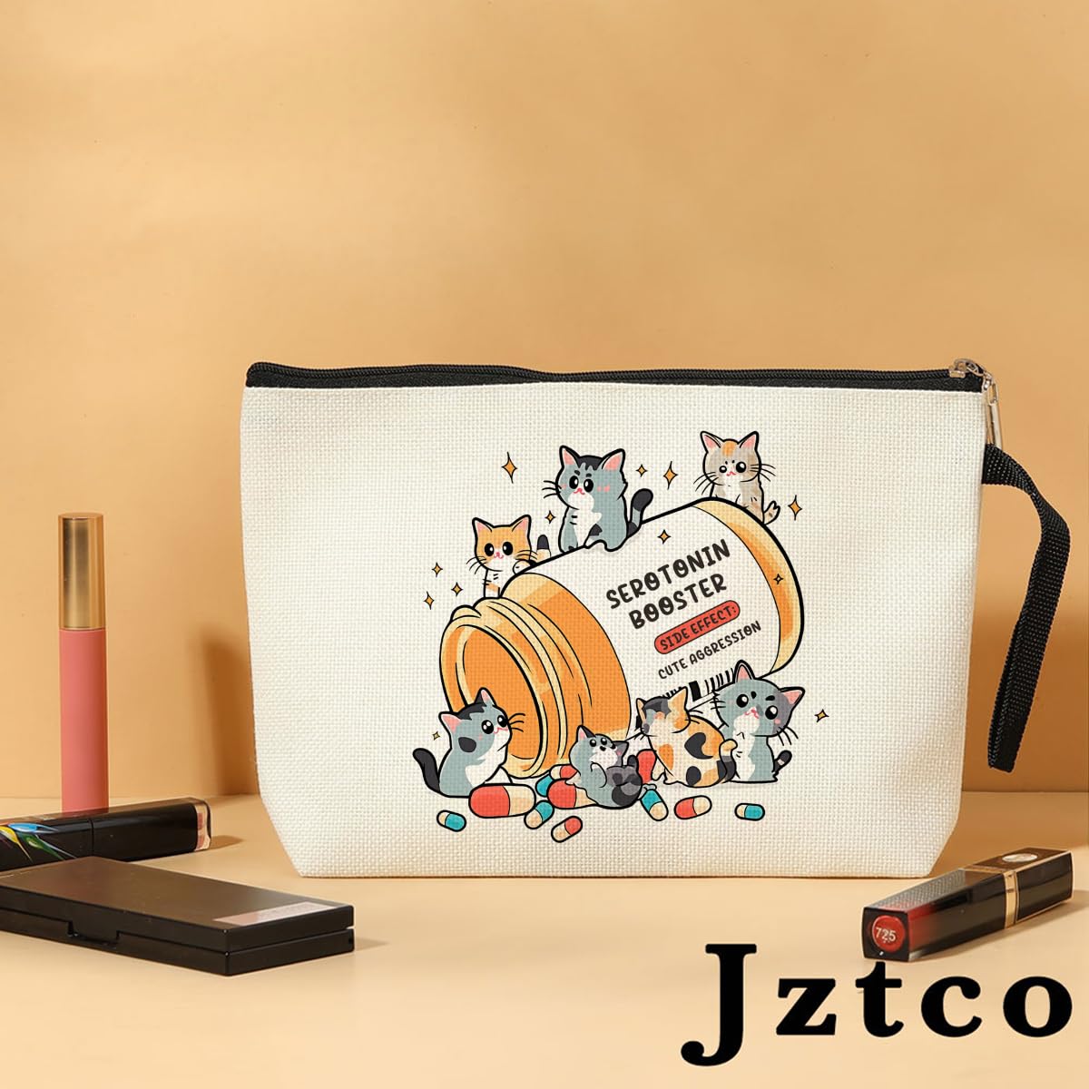 Cat Mom Gifts for Women - Cute Cat Themed Makeup Bag for Cat Lovers, Pet Owners & Mental Health Awareness - Perfect Birthday Gift for Sister, Friend or Self Love - Waterproof Cosmetic Toiletry Bag for Travel, Gym & Daily Use