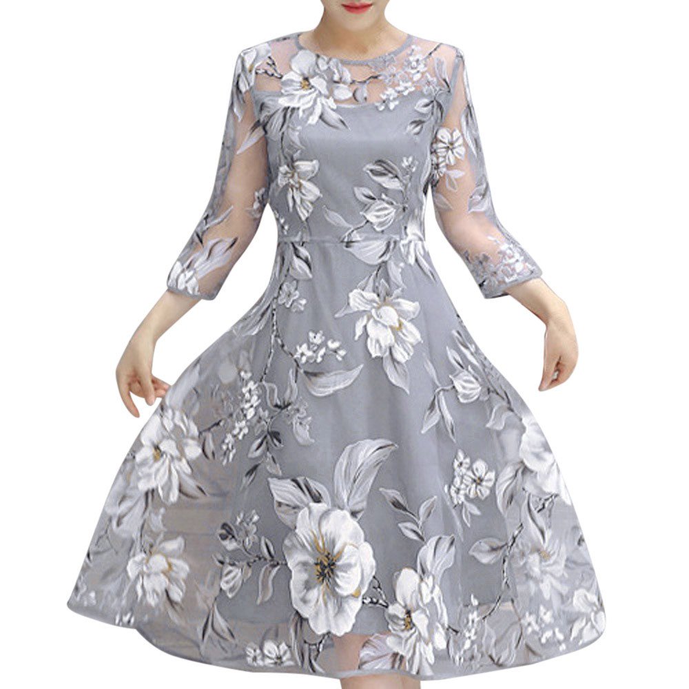 Elegant Women's Organza Floral Print Wedding Dress - Summer Ball Gown for Prom, Cocktail Party & Special Occasions | Perfect for Bridal Showers, Evening Events & Formal Gatherings