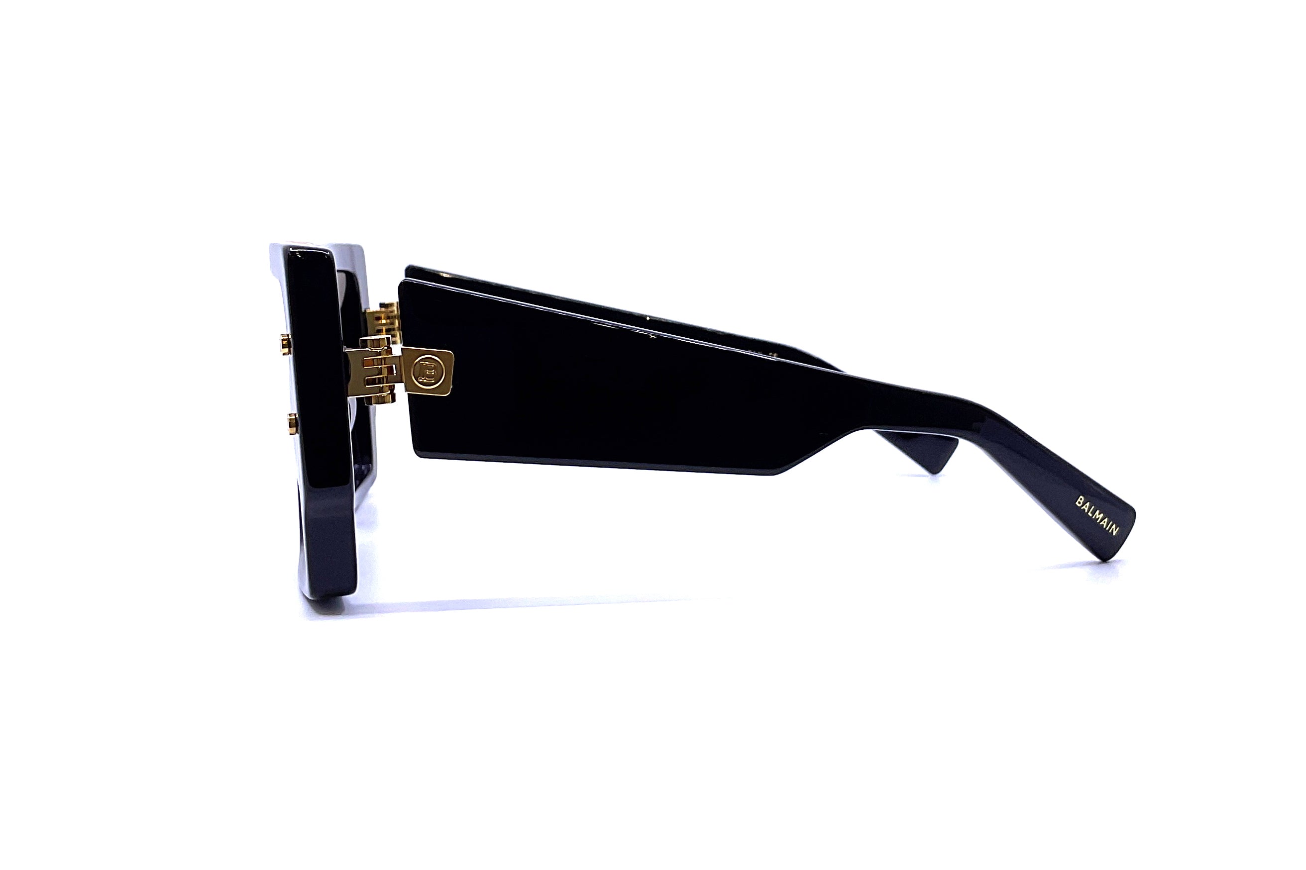 Balmain B Grand Sunglasses - Black & Gold Aviator Style for Men & Women | UV Protection, Luxury Fashion Accessory for Travel, Driving & Outdoor Activities
