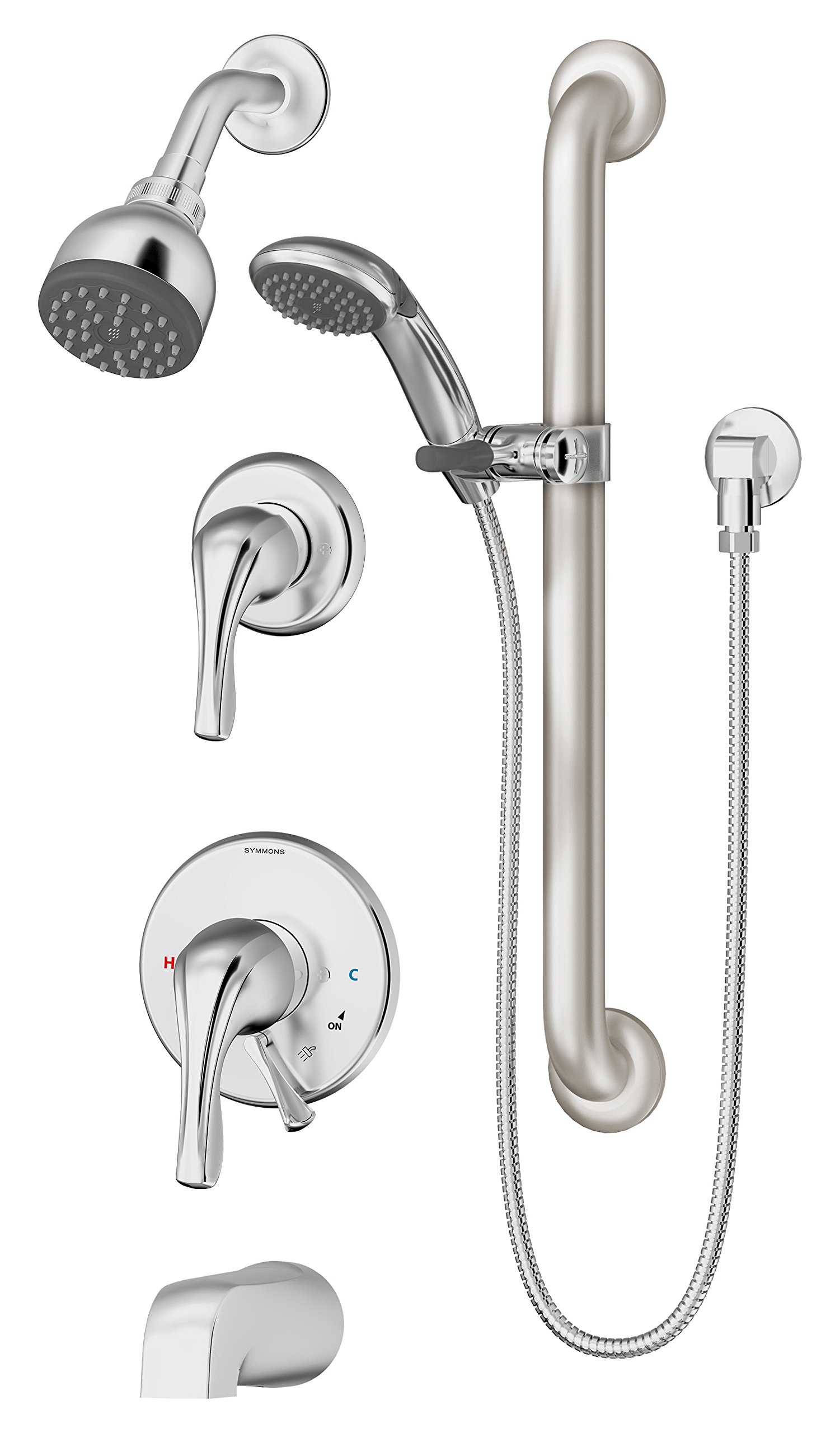 Symmons S-9606-PLR-TRM Origins 1-Handle Tub and Shower Faucet Trim in Chrome - Perfect for Bathroom Renovations and Modern Home Upgrades