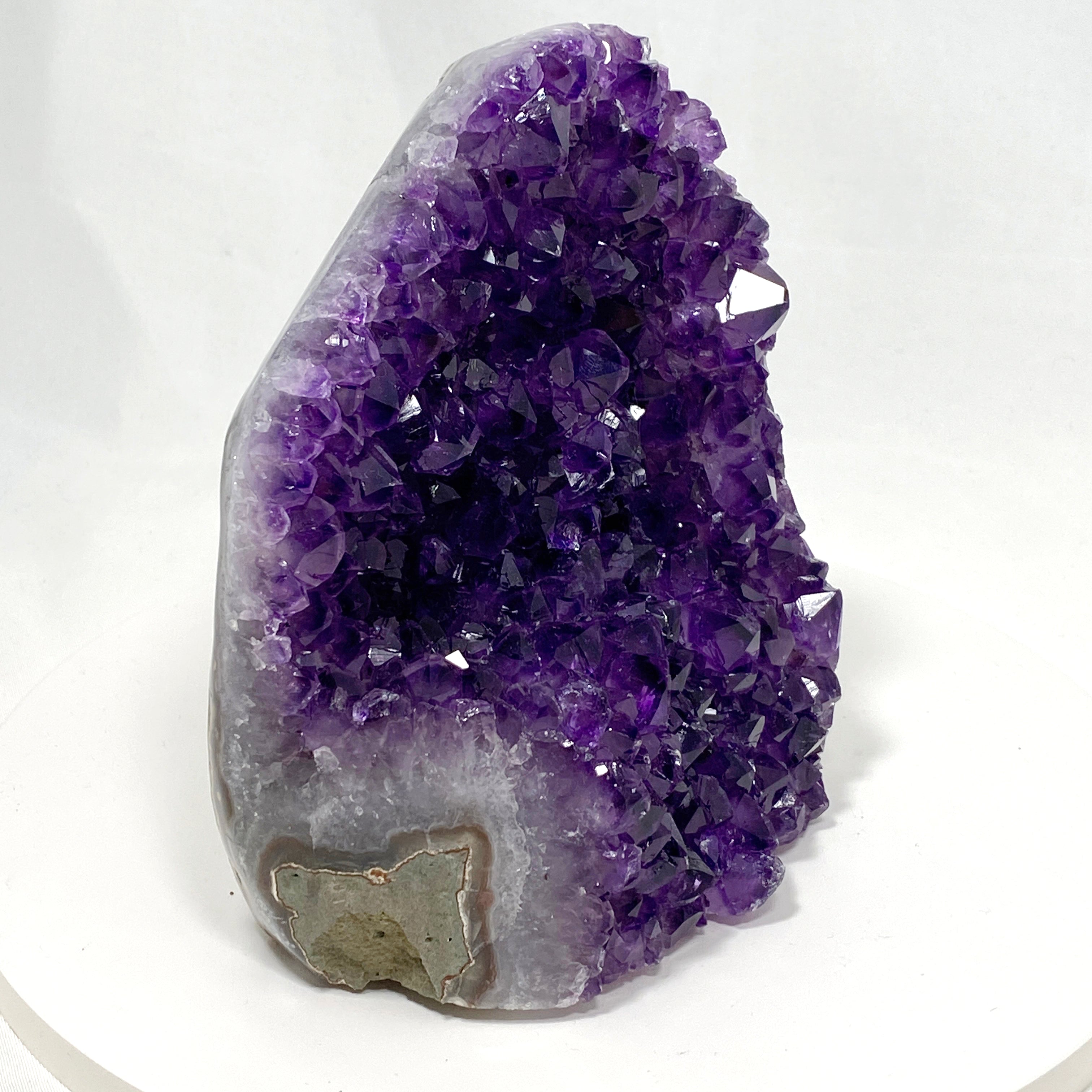 Premium Amethyst Cluster Geode Cut Base - Natural Uruguay A-Grade Amethyst Crystal for Home Decor, Meditation & Healing - AMCB 10