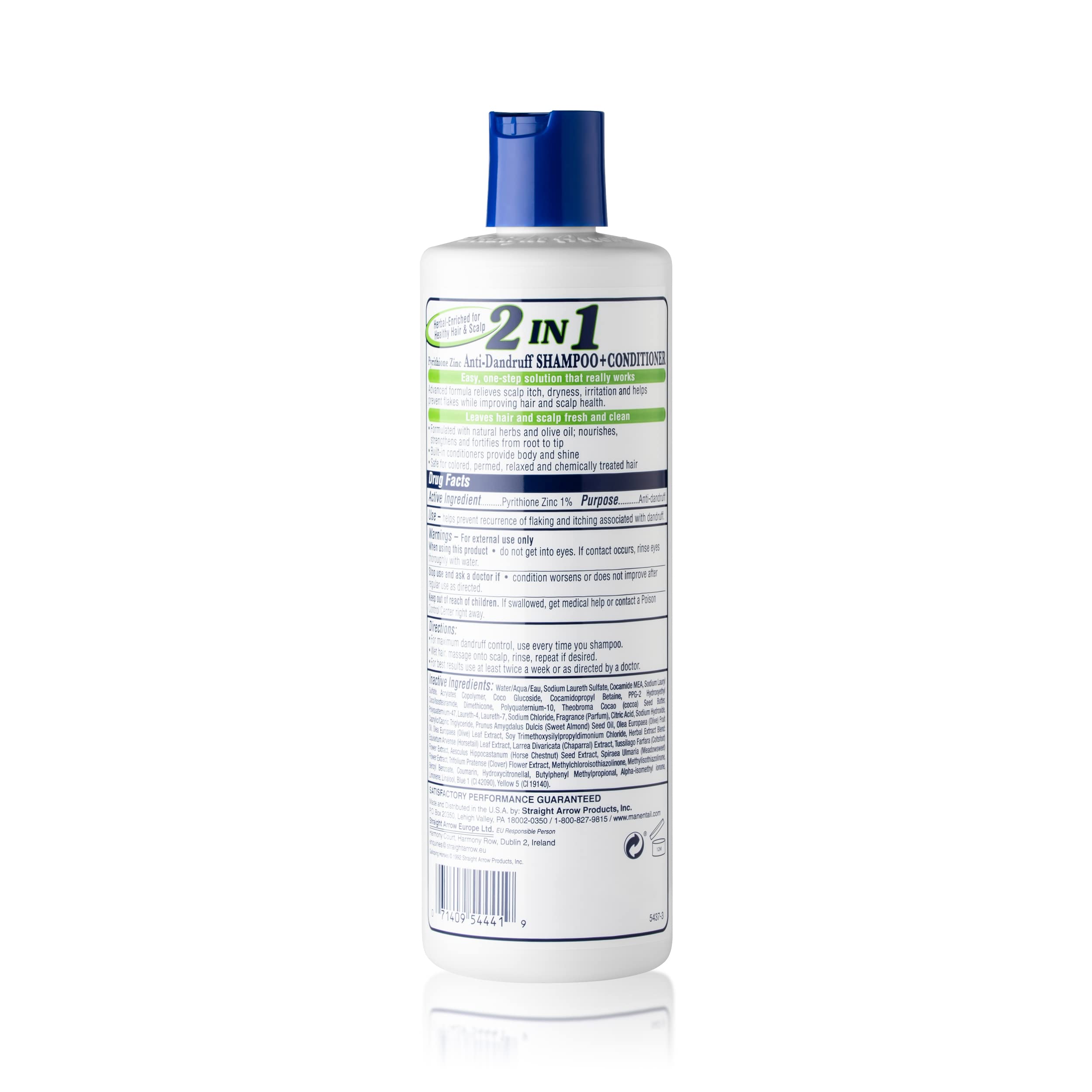 Mane 'n Tail Daily Control 2-in-1 Anti-Dandruff Shampoo & Conditioner for Men & Women - 12 oz | Hydrating Scalp Treatment for Flakes & Itch Relief | Perfect for Daily Hair Care Routine