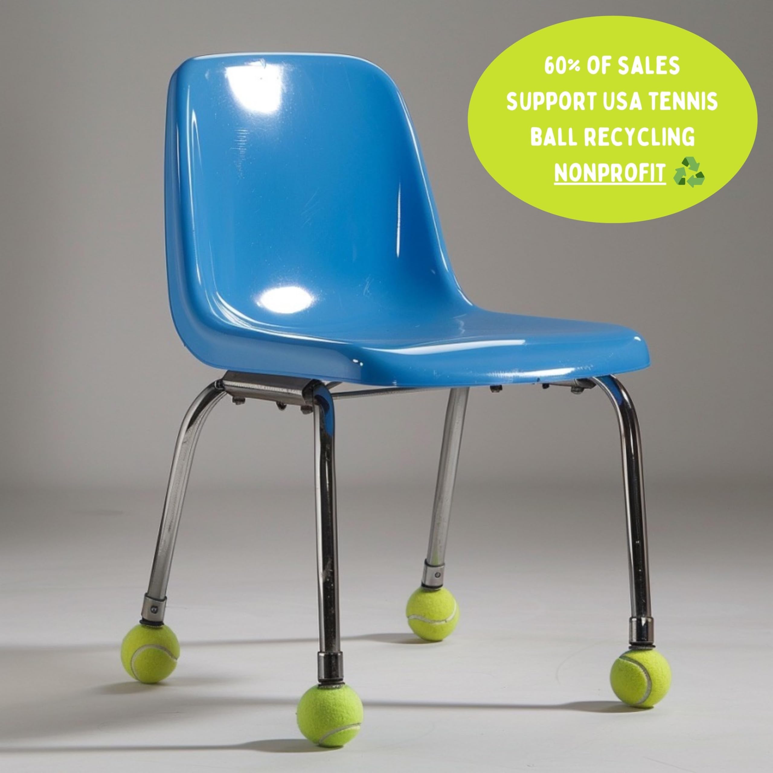 100 Pre-Cut Tennis Balls for Chair Legs - Bulk Floor Protectors for Classrooms, Walkers & Furniture | Eco-Friendly USA Tennis Ball Recycling | Non-Slip, Noise-Reducing Chair & Walker Accessories for Home, School & Office Use