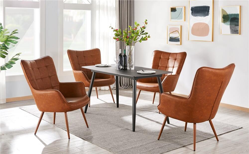 Yaheetech Modern Accent Chair with Tapered Legs - Stylish Living Room Furniture for Small Spaces, Bedroom, Office & Reading Nook
