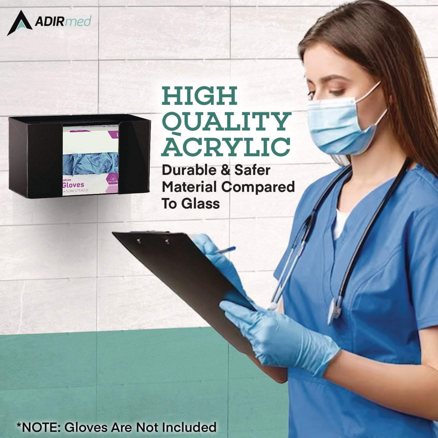 AdirMed Acrylic Glove Dispenser - Single Box Capacity (10.2