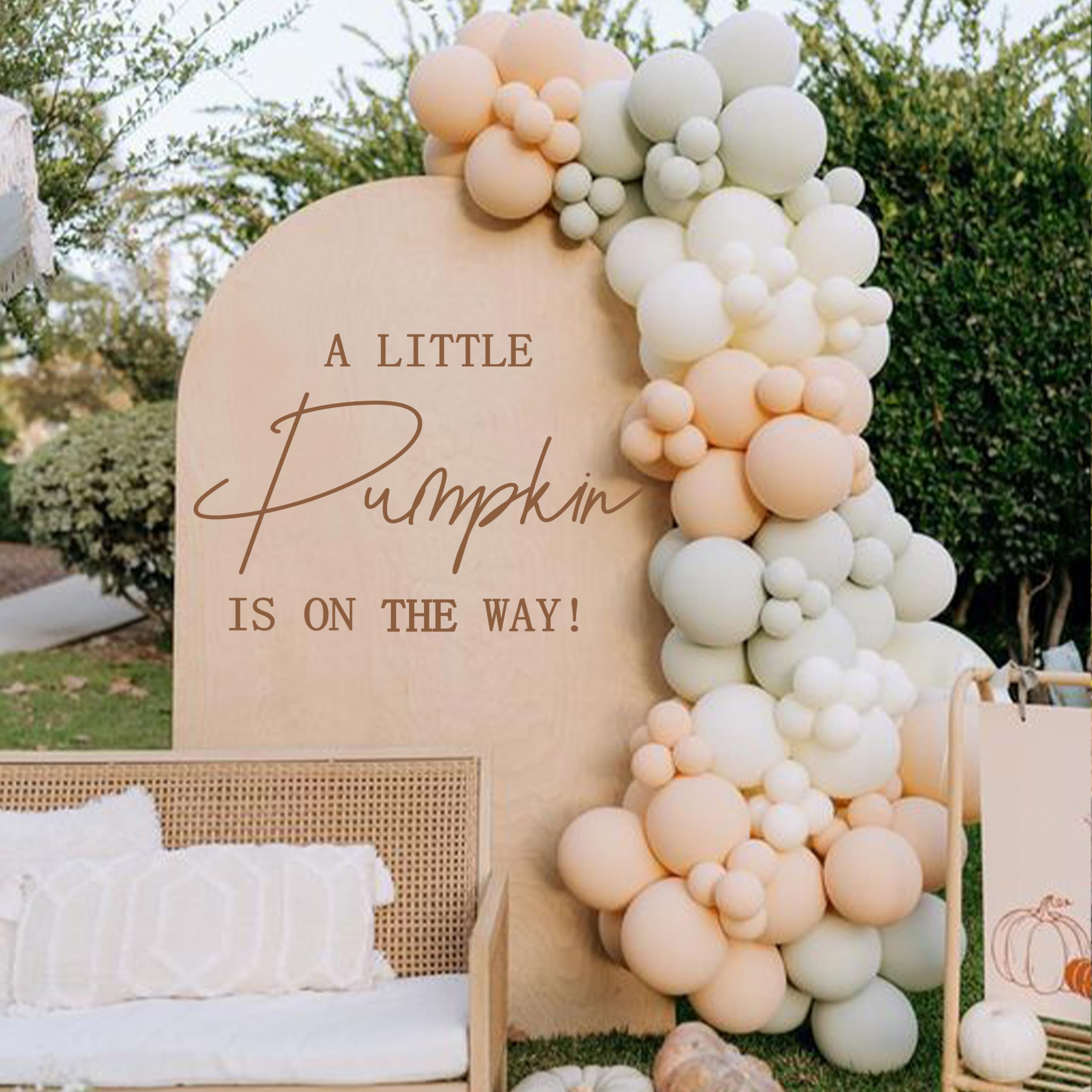 Halloween Pumpkin Decal - 'A Little Pumpkin is On The Way' Baby Shower & Party Decorations - Perfect for Nursery Wall, Fall Baby Announcements, and Autumn Themed Celebrations
