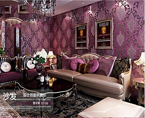 3D Self-Adhesive Waterproof Wallpaper - Modern Stereo Design for Living Room & Bedroom - Warm Purple Color (10m x 53cm) - Perfect for Home Decor, Accent Walls, and DIY Interior Design Projects