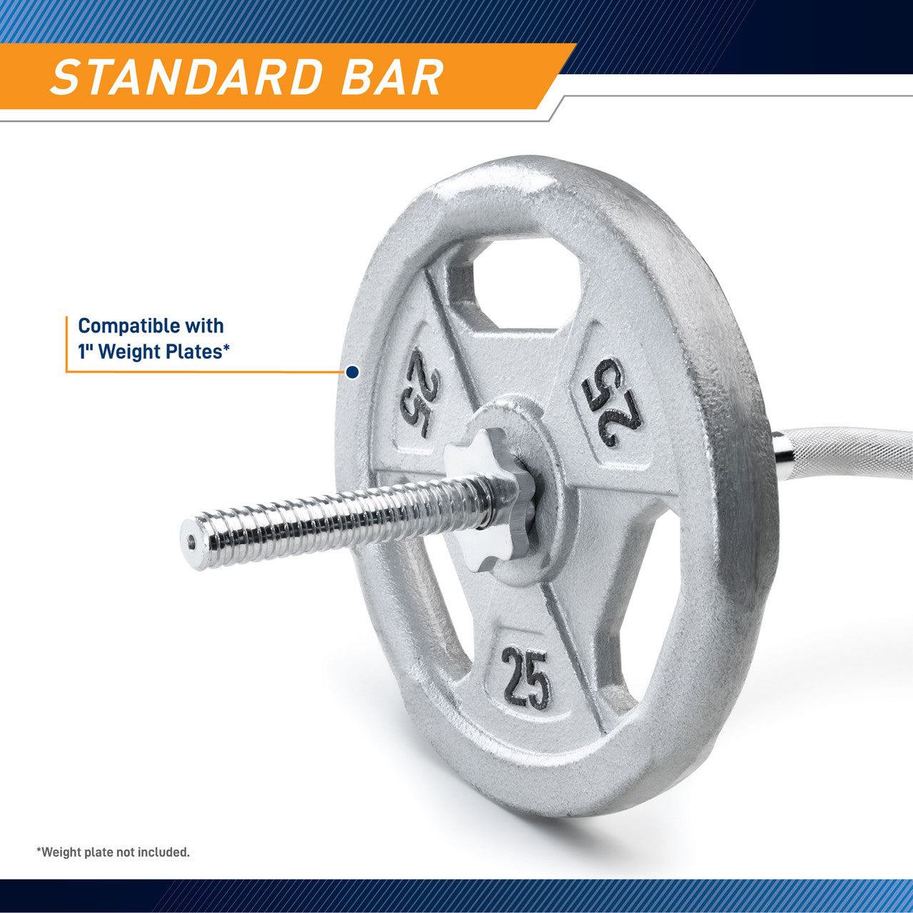 Marcy TCB 48R Olympic Standard Threaded Curl Bar - 48