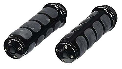 Kuryakyn 6321 Premium ISO Handlebar Grips for Electronic Throttle Control - Compatible with 2008-2019 Harley-Davidson Motorcycles, Gloss Black (1 Pair) - Reduce Vibration & Improve Comfort for Long Rides