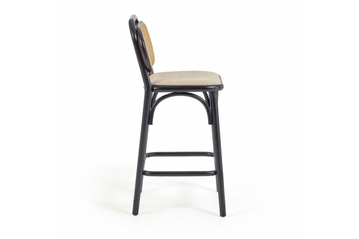 Como Dora Barstool - Modern Kitchen Counter Stool with Backrest, Adjustable Height & Swivel Seat for Dining Room, Bar, or Breakfast Nook