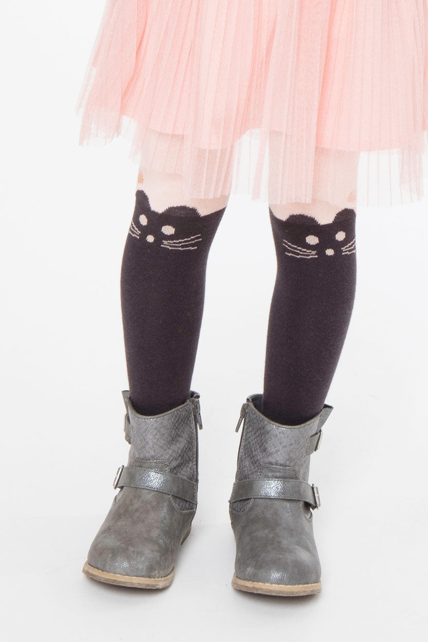 3pommes Cat Girls Tights - Soft Cotton Baby Tights for 6-12 Months | Perfect for Playtime, Dress-Up & Everyday Comfort