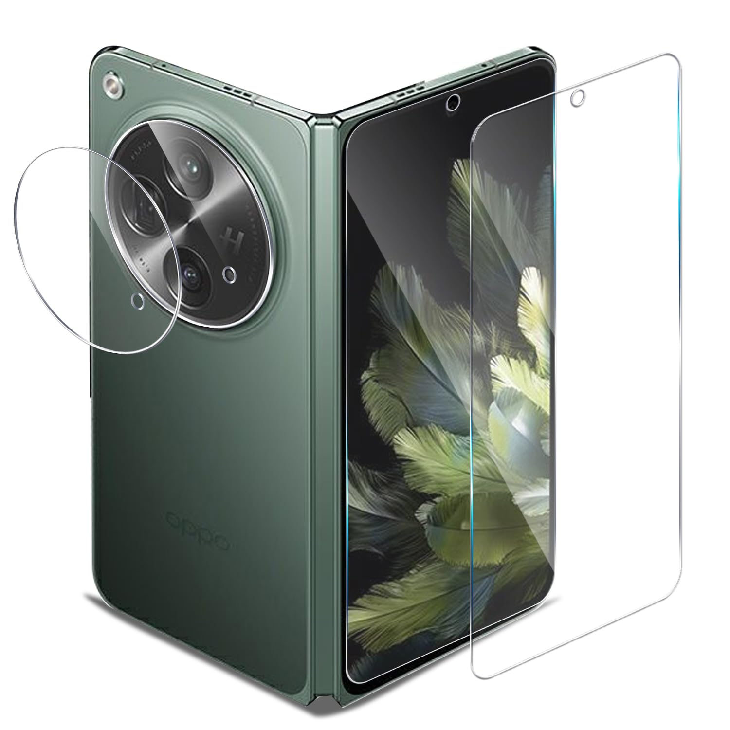 2+2 Pack OnePlus Open Tempered Glass Screen Protector (Front Screen) + Camera Lens Protector - 9H Hardness, Anti-Scratch & Anti-Fingerprint - Perfect for Daily Protection & Outdoor Activities