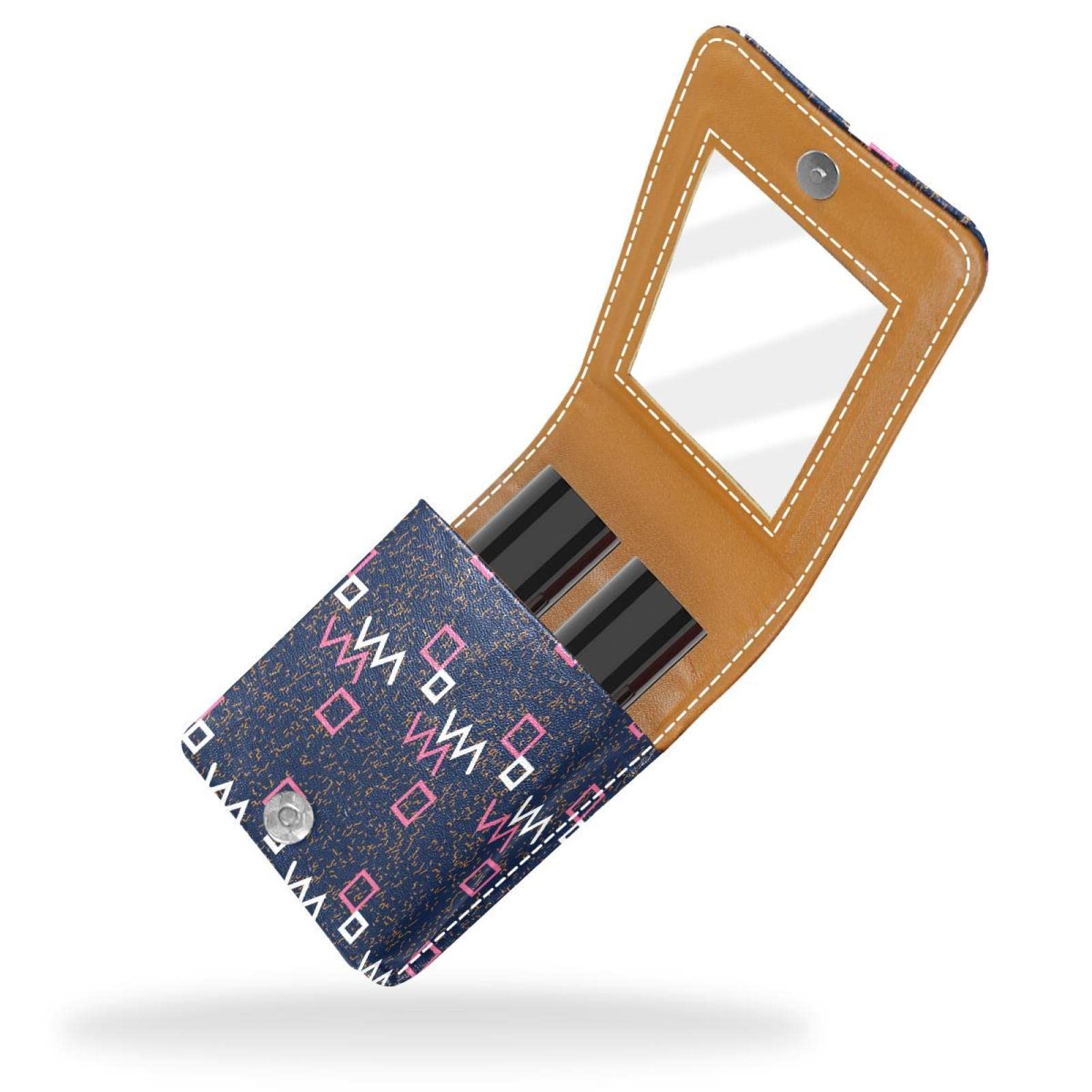 Personalized Lipstick Case - Portable Makeup Bag & Cosmetic Pouch Organizer with Abstract Geometric Pattern - Perfect for Travel, Home Storage & Gift Giving