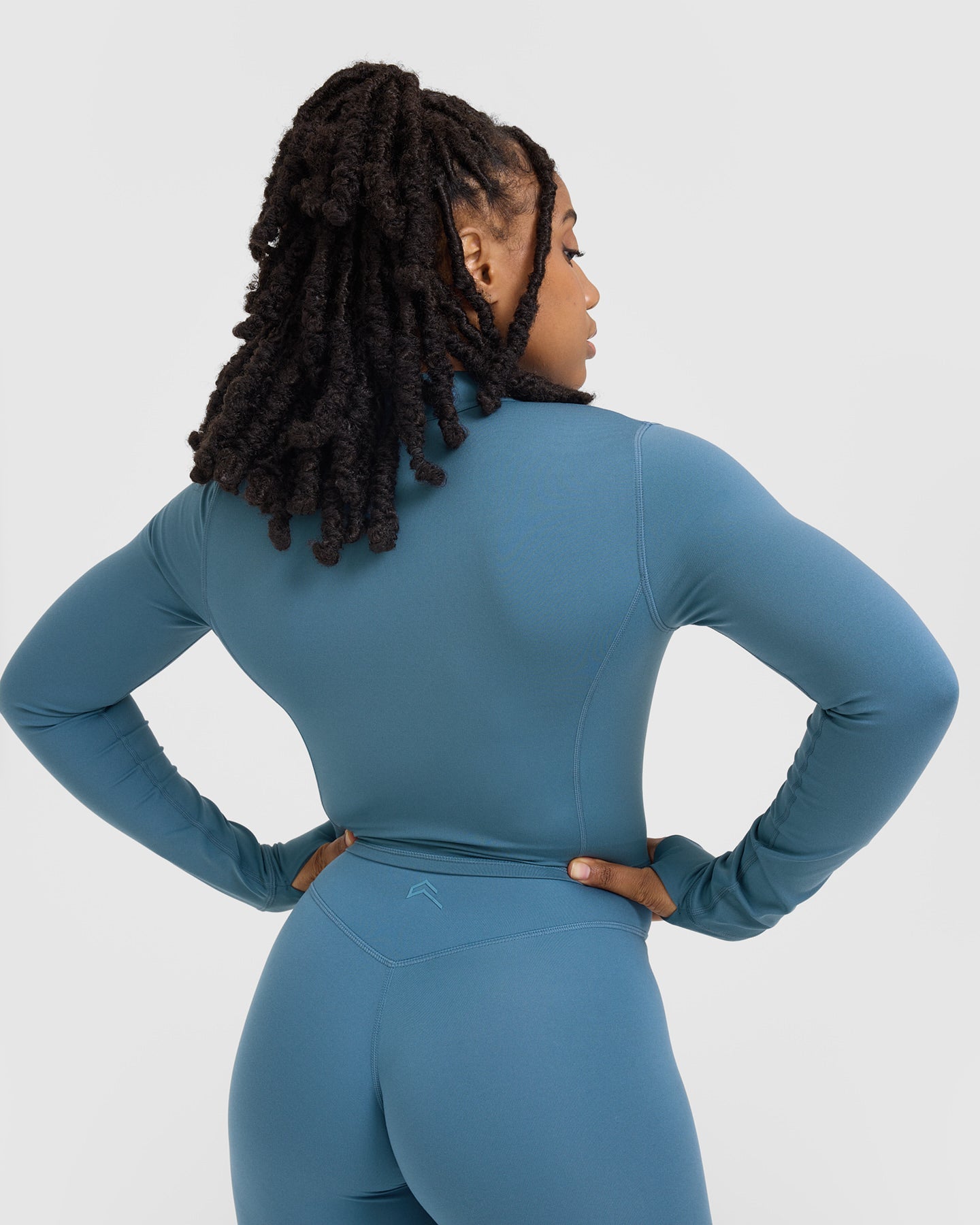 Timeless Women's Crop Jacket in Moonstone Blue - Lightweight Spring/Summer Outerwear for Casual Outings & Date Nights
