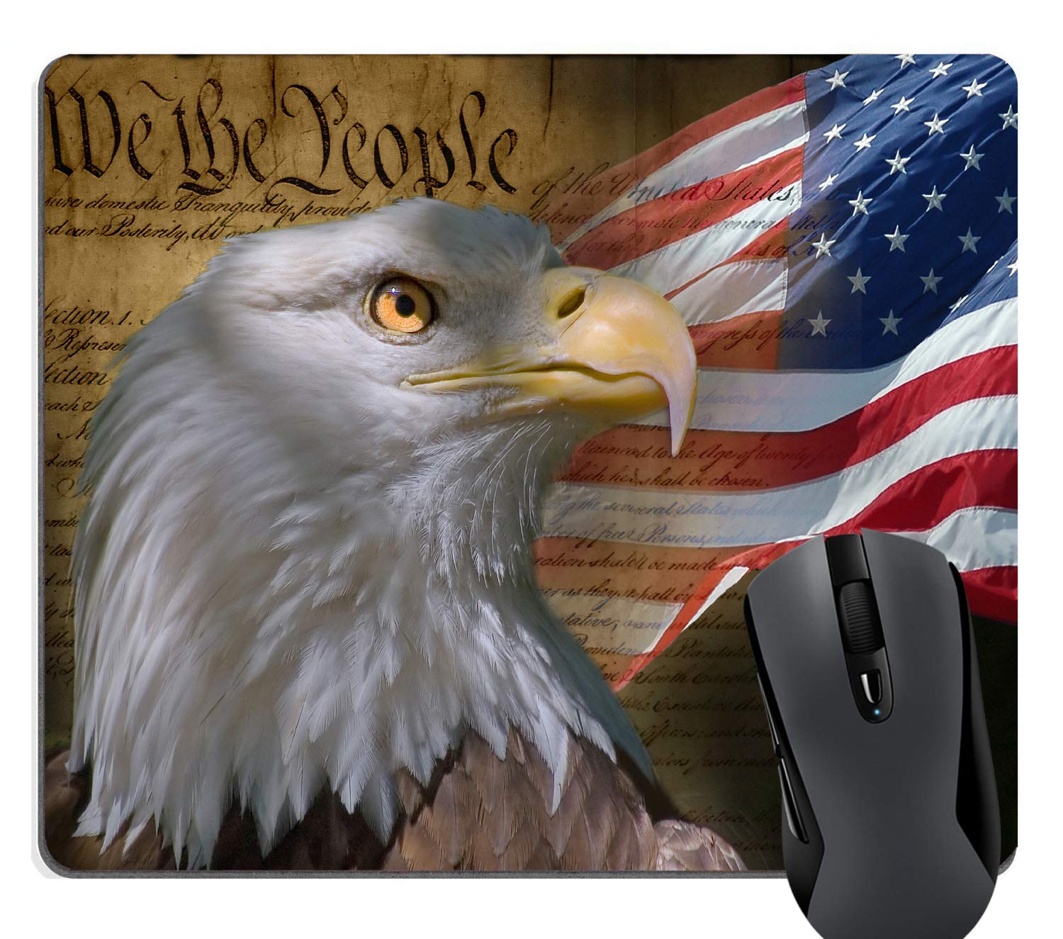 Custom Vintage USA Flag Gaming Mouse Pad - Patriotic American Eagle Design for PC & Laptop Gamers | Perfect for Esports, Office & Home Gaming Setup