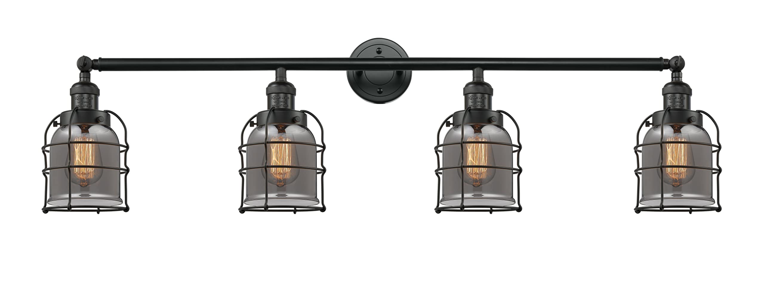 Franklin Restoration Collection 4-Light Bathroom Vanity in Black - Modern Ceiling Fixture for Bathroom Lighting | Perfect for Home Renovation & Spa-Like Ambiance