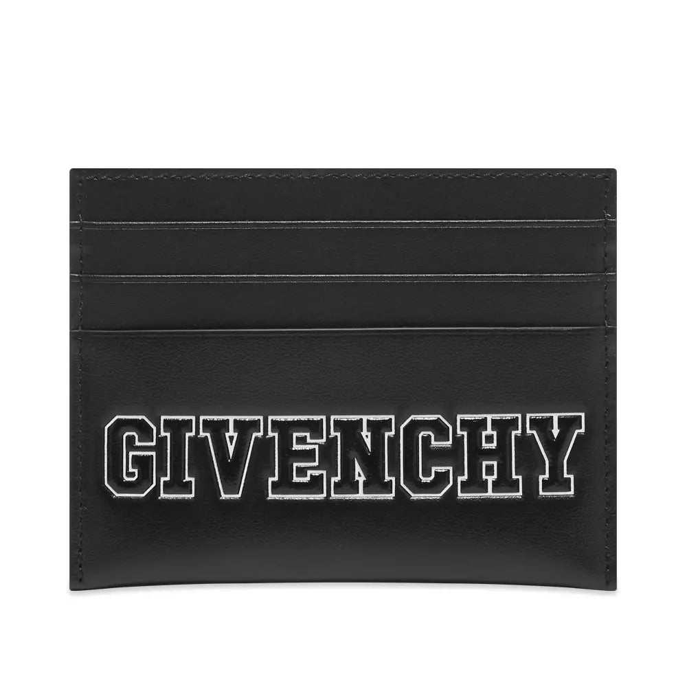 Givenchy Varsity Logo Leather Card Holder - Slim RFID Blocking Wallet for Men & Women | Perfect for Credit Cards, ID, Business Cards | Everyday Use & Travel Essential