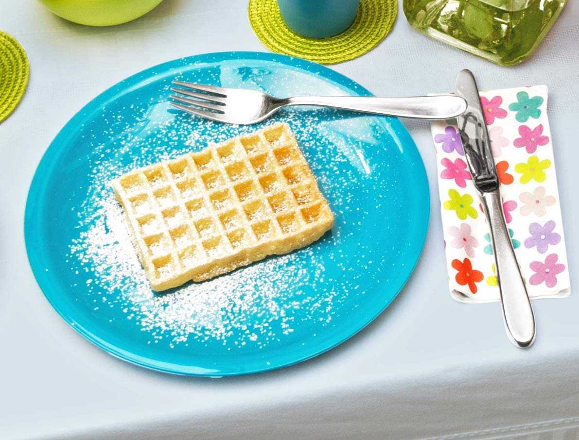 Caruba Kitchen Plate Flat - Durable Polypropylene Dishware in Aqua Blue - Perfect for Dining, Picnics & Everyday Use - One Size