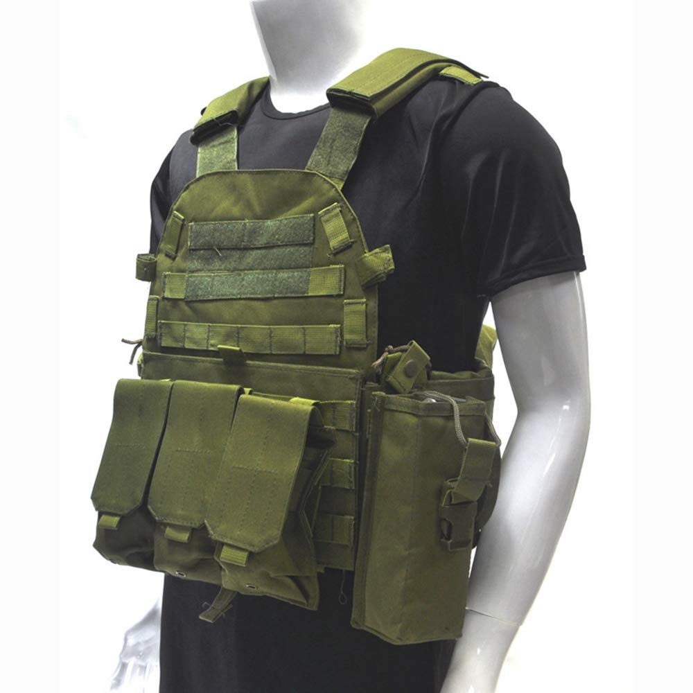 Tactical Vest for Hunting & Outdoor Sports - Military Grade Protective Gear (Green) - Ideal for Hunting, Airsoft, Hiking & Tactical Training