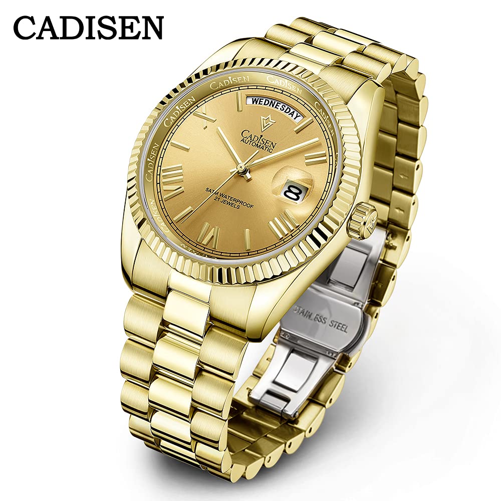 CADISEN Men's Automatic Mechanical Watch with MIYOTA 8285 Movement, Sapphire Crystal, Waterproof - Stylish Casual Dress Watch for Business, Dating & Everyday Wear