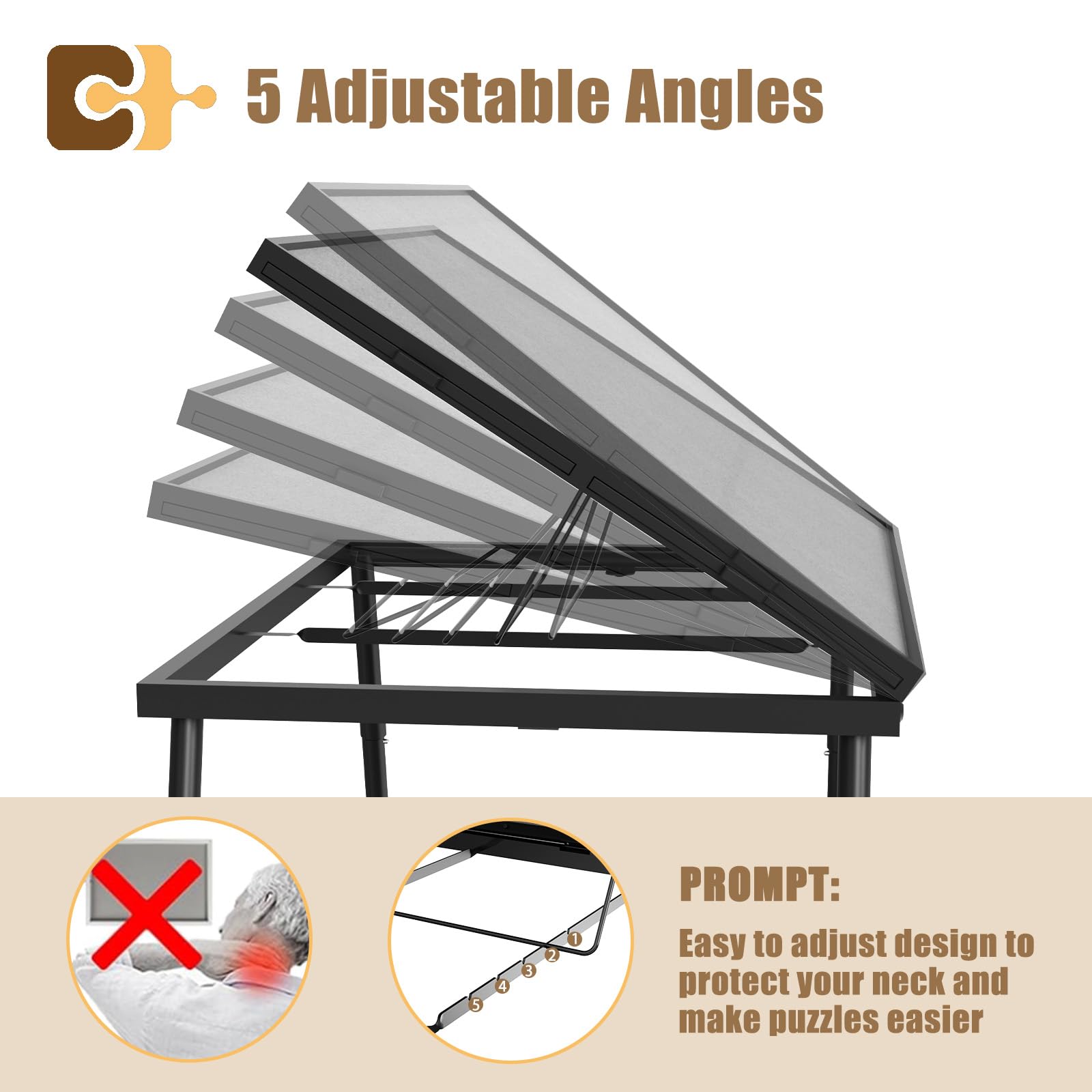 Adjustable Height Jigsaw Puzzle Table 18-28 Inch, 2-in-1 Metal Puzzle Board with Foldable Legs - Aluminum Puzzle Table for Adults & Kids - Portable Folding Table with Storage Drawers, Felt Surface & Protective Cover - Perfect for Family Game Nights, Classroom Activities & Home Decor