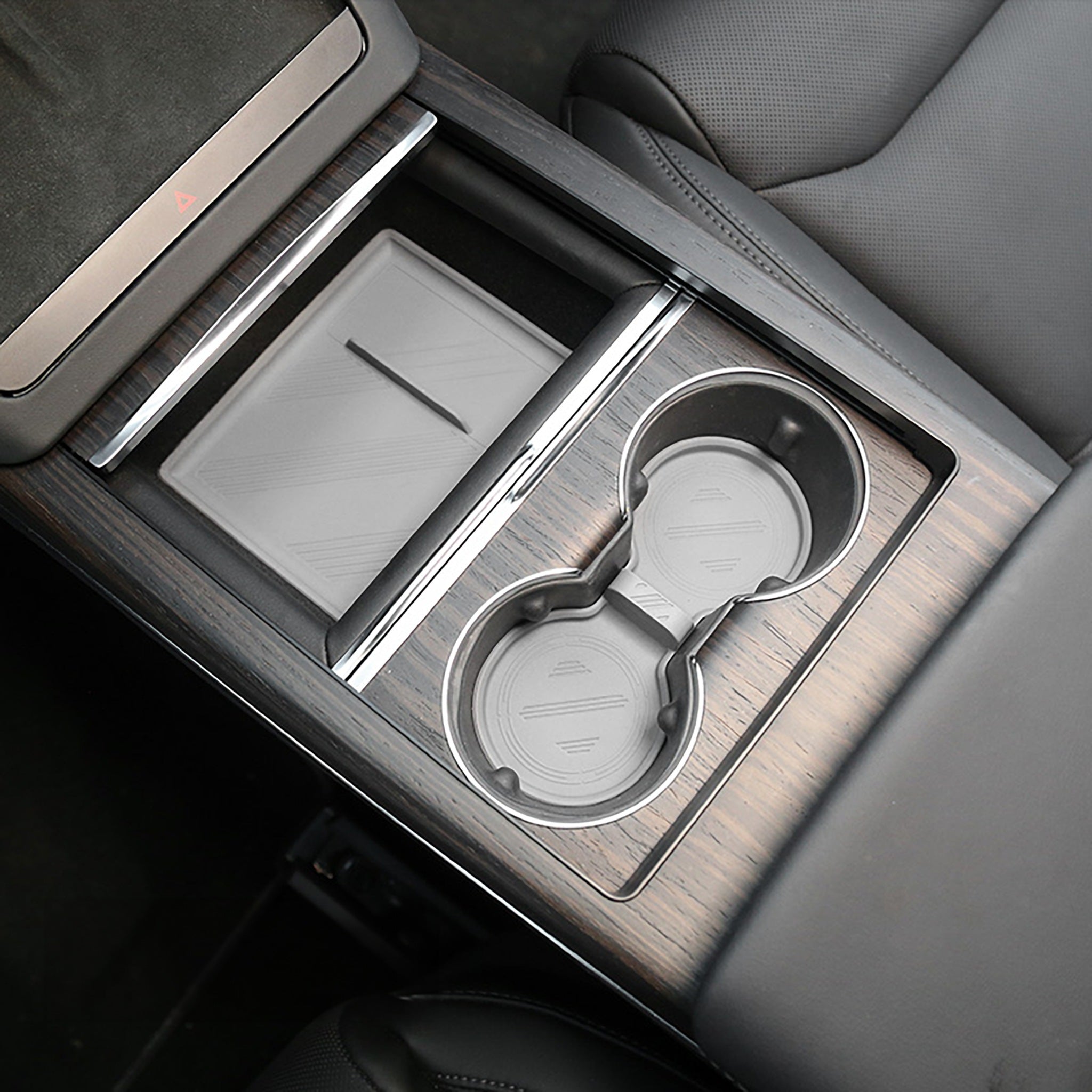 Tesla Model X 2021+ Center Console Organizer with Cup Holders - 5-Piece Storage Tray Set for Car Accessories | Perfect for Road Trips, Daily Commute & Family Travel