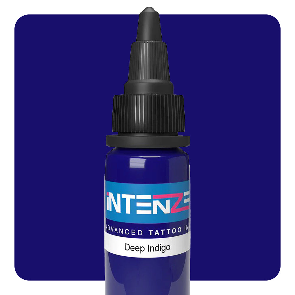 Deep Indigo Intenze Tattoo Ink - Professional Tattoo Supplies for Artists - Various Sizes Available - Perfect for Tattoo Shops & Body Art Studios