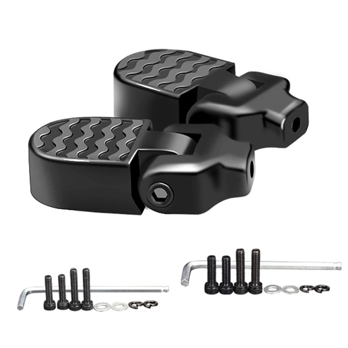 BESPORTBLE Mountain Bike Pedals - Aluminum Alloy Folding Footrest for Road & MTB Bikes - 1 Pair Rear Pedals for Cycling Comfort & Safety - Perfect for Commuting, Trail Riding & Outdoor Adventures