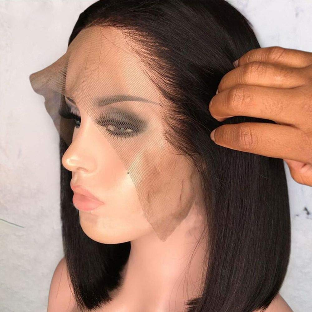 13x6 Lace Front Wig Human Hair for Women - Brazilian Virgin Hair 9A Pre Plucked with Baby Hair, Short Bob Wig 8