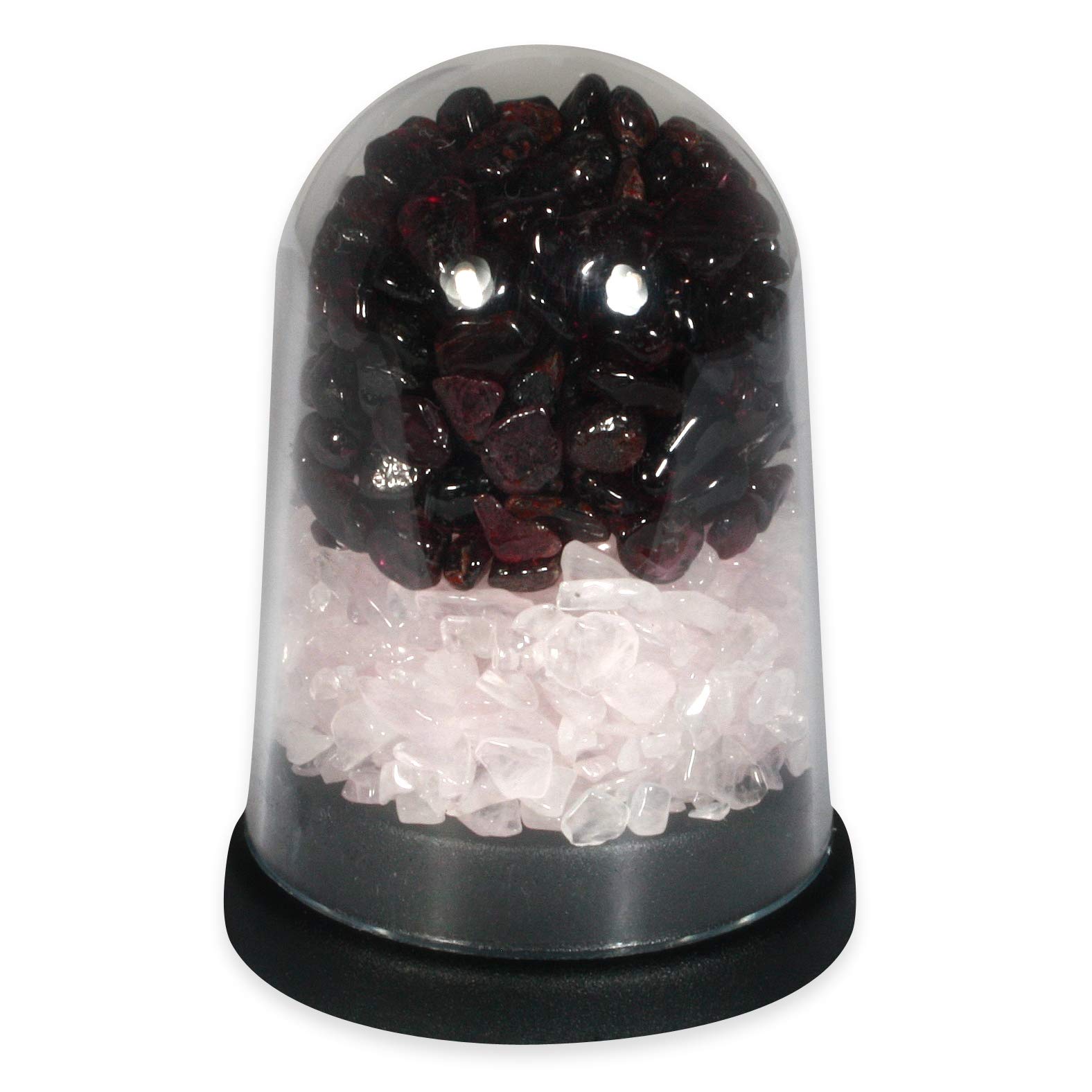 Rose Quartz & Red Garnet Energy Dome Bracelet - Healing Crystal Jewelry for Chakra Balancing, Stress Relief & Positive Energy - Perfect for Meditation, Yoga & Spiritual Wellness