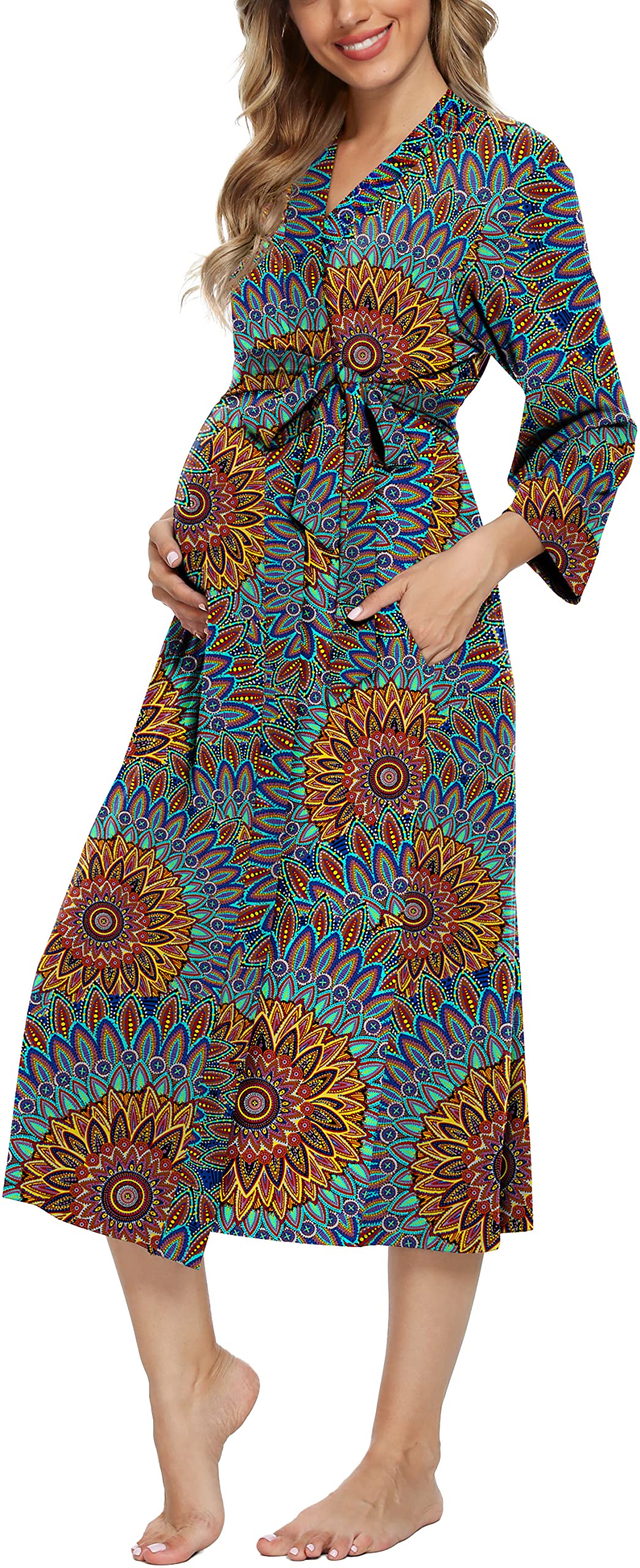 Xpenyo Women's Maternity Nightgown - Soft Nursing Sleepwear for Pregnancy, Labor & Hospital Stay - Comfortable Postpartum Robe for Breastfeeding Moms - Perfect for Maternity Ward, Home Relaxation & Newborn Care