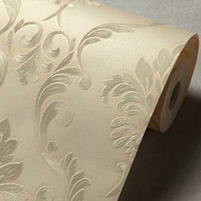 3D Textured Wallpaper Rolls - European Classic Embossed Damask Design for Living Room, Bedroom, Home Decor | Peel and Stick Self-Adhesive Wallpaper for Feature Walls, Accent Walls & Home Renovation Projects