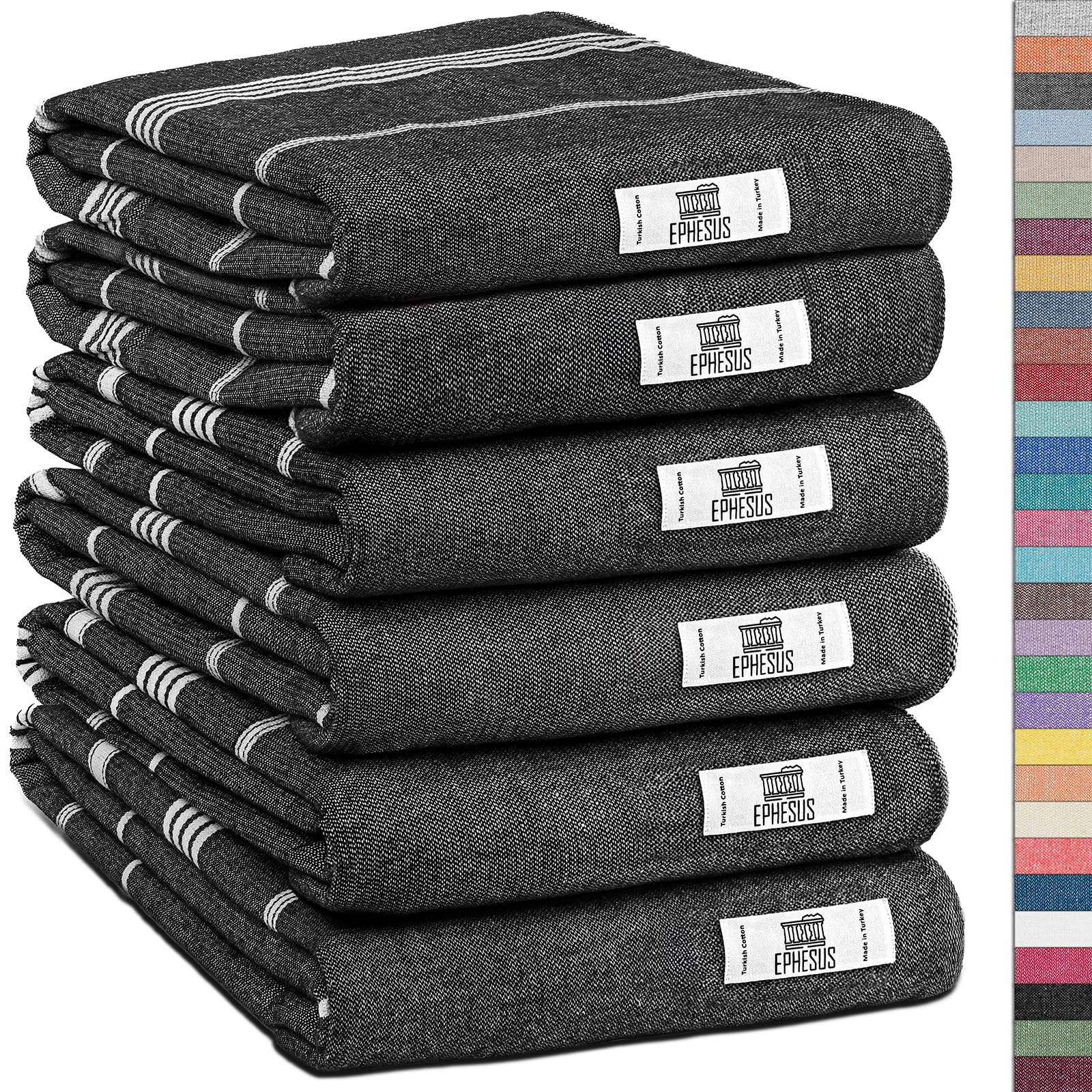 Premium Turkish Hand Towels Set of 6 - 18