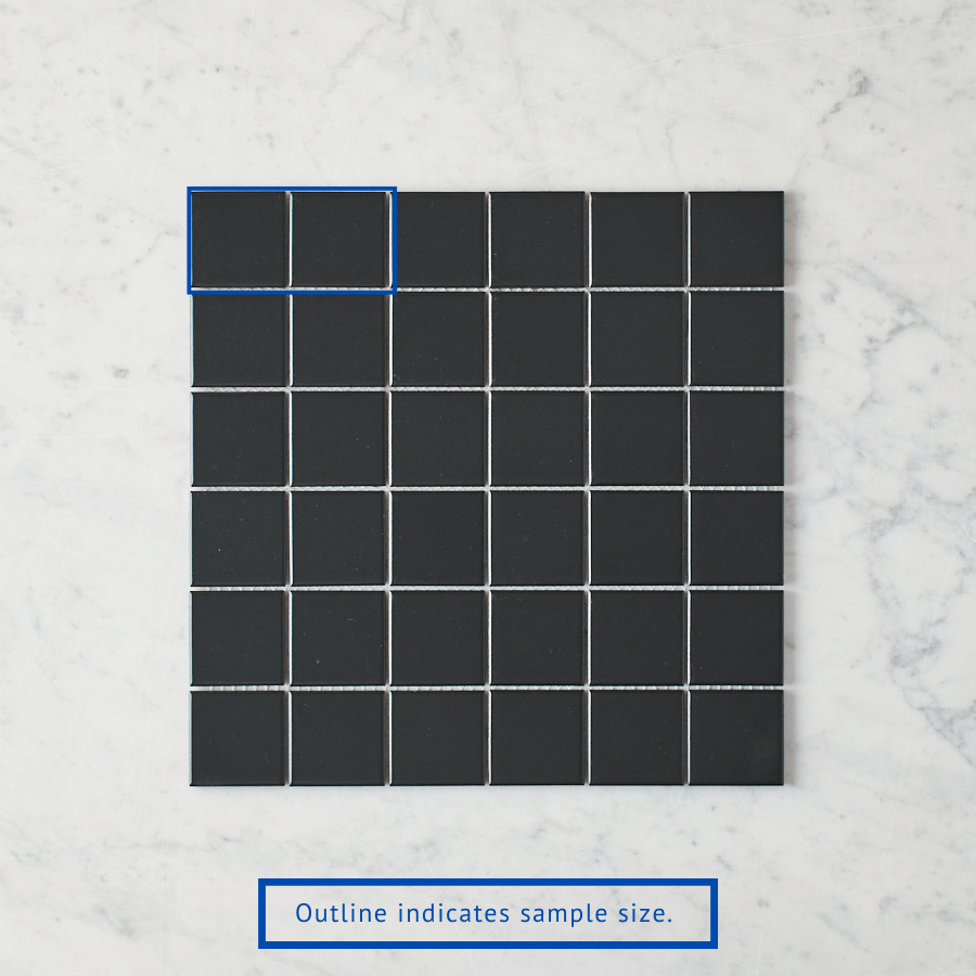 Haddon Black Matte Medium Square Sample Tiles - Premium Ceramic Wall & Floor Tiles for Kitchen Backsplash, Bathroom, and Shower - 12x12 Inch Modern Home Decor