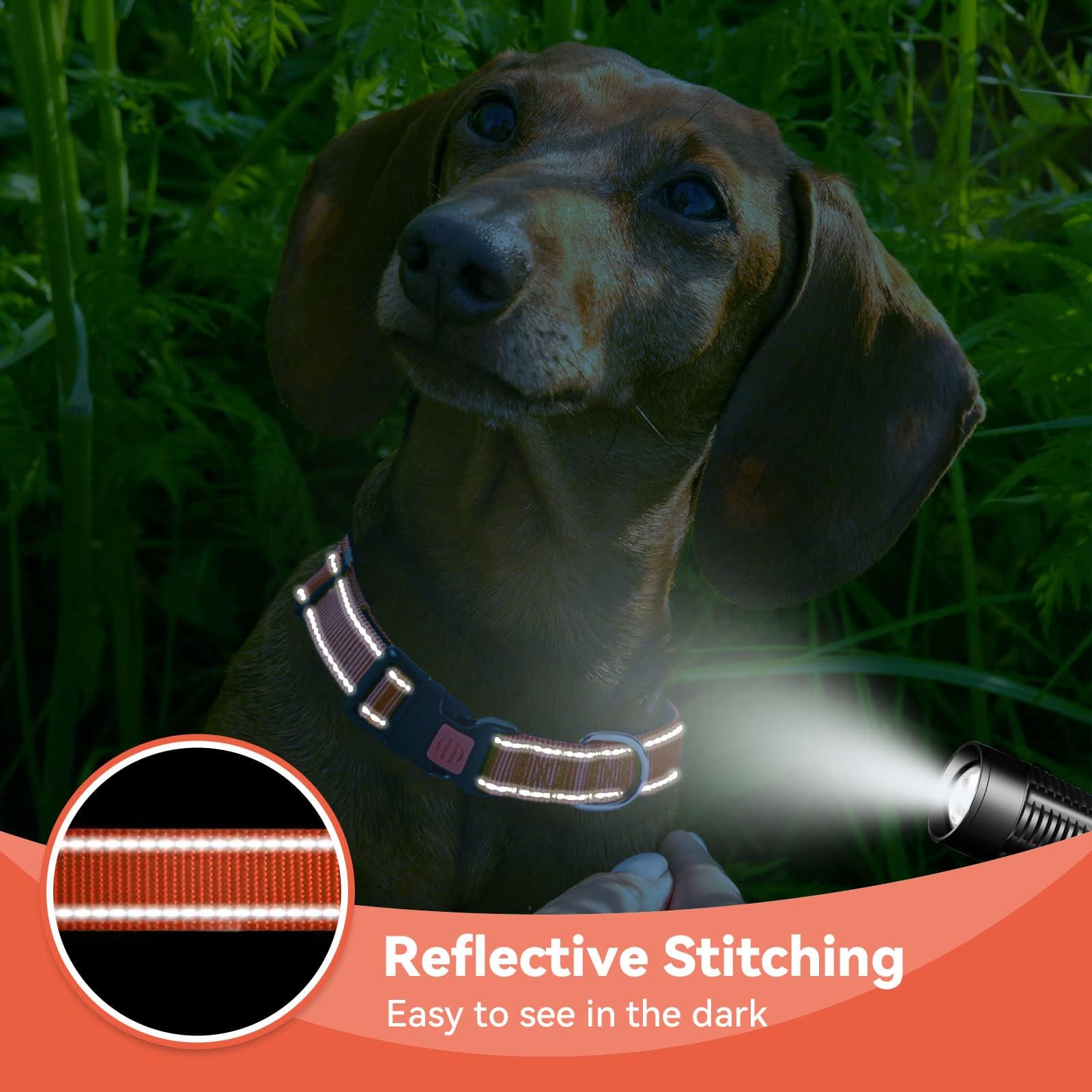 Reflective Adjustable Dog Collar - Ultra Soft Breathable Neoprene Pet Collar with Quick Release Buckle for Small Medium Large Dogs - Perfect for Night Walks & Outdoor Adventures