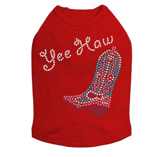 Yee Haw Dog Tank Top - Pink & Turquoise Cowboy Style Pet Shirt for Small Medium Large Dogs - Perfect for Western Parties & Photo Shoots