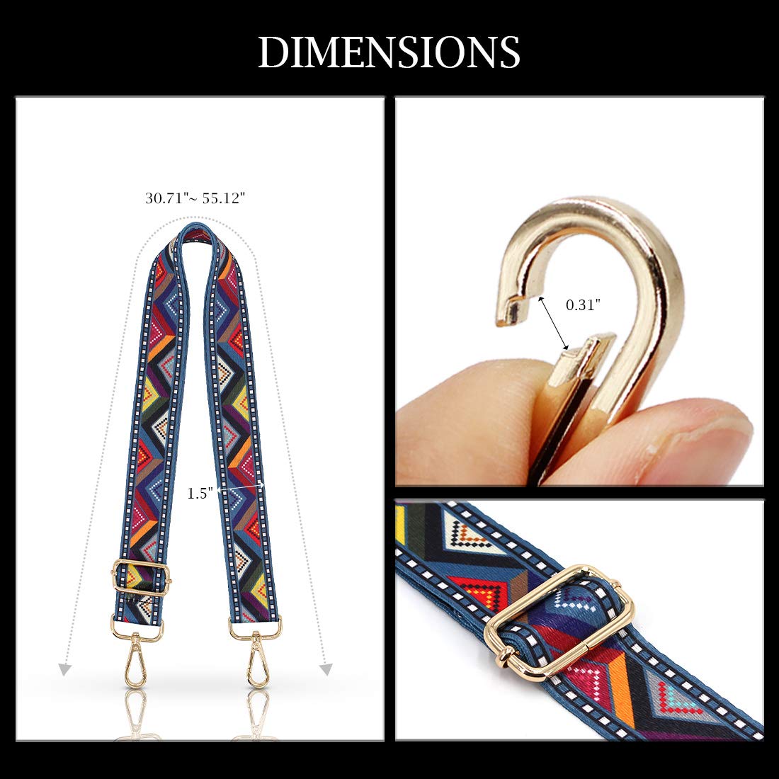 TANOSII Adjustable Wide Purse Strap - Replacement Shoulder & Crossbody Bag Strap for Handbags, Totes & Purses - Perfect for Work, Travel & Everyday Use