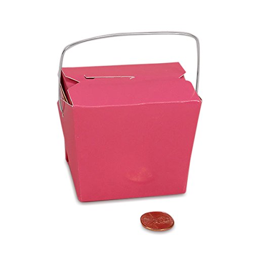 24 Pack Pink Chinese Takeout Boxes 4x3.5 Inch - Eco-Friendly Paper Food Containers for Party Favors, Wedding Candy, Snack Packaging & Asian Cuisine Takeout