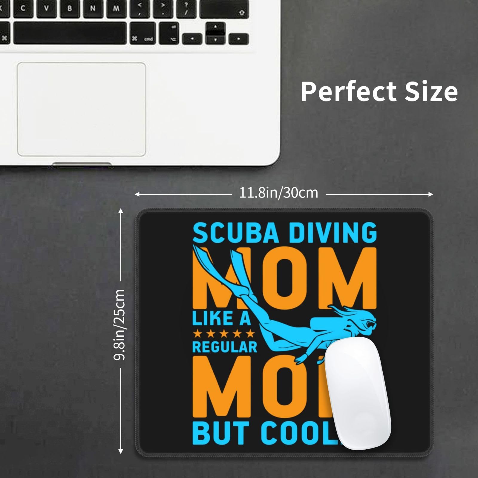 SIYTUAU Waterproof Non-Slip Rubber Mouse Pad - 10x12 Inch Scuba Diving Design for Office, Gaming & Laptop Use - Perfect Gift for Cool Moms & Divers