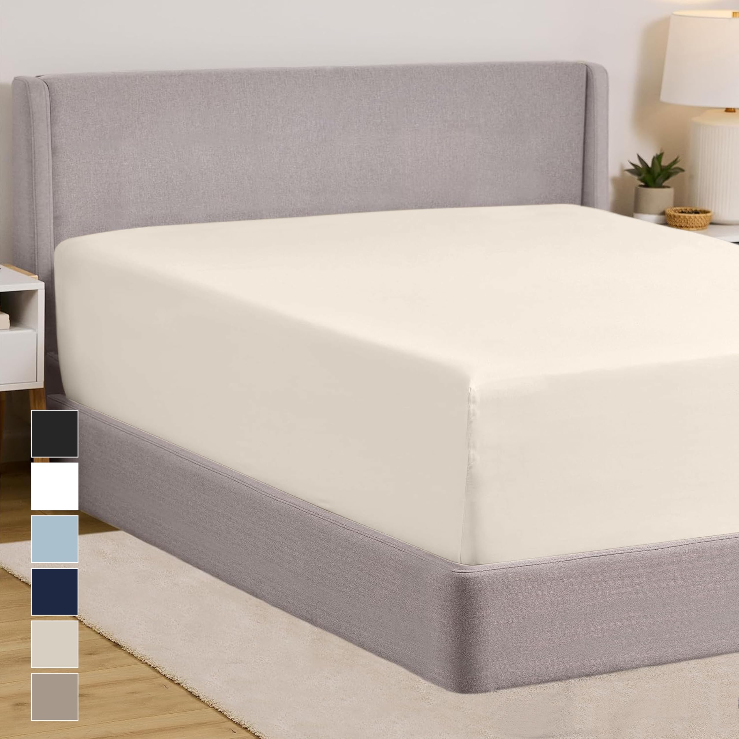 GORILLA GRIP Fitted Sheets Full Size, Soft Microfiber for Deep Pocket Mattress - Perfect for Bedroom & Guest Room