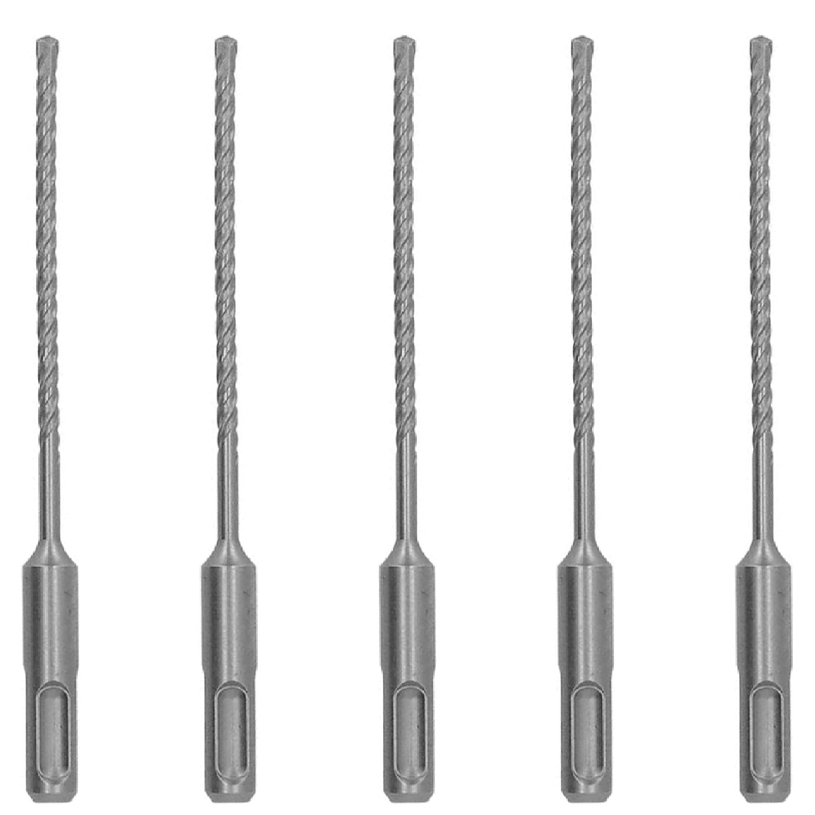 3/16 in. x 8 in. SDS Plus Rotary Hammer Drill Bit Set - 5Pcs for Concrete, Rock, and Masonry Drilling - Perfect for Construction, Renovation, and DIY Projects