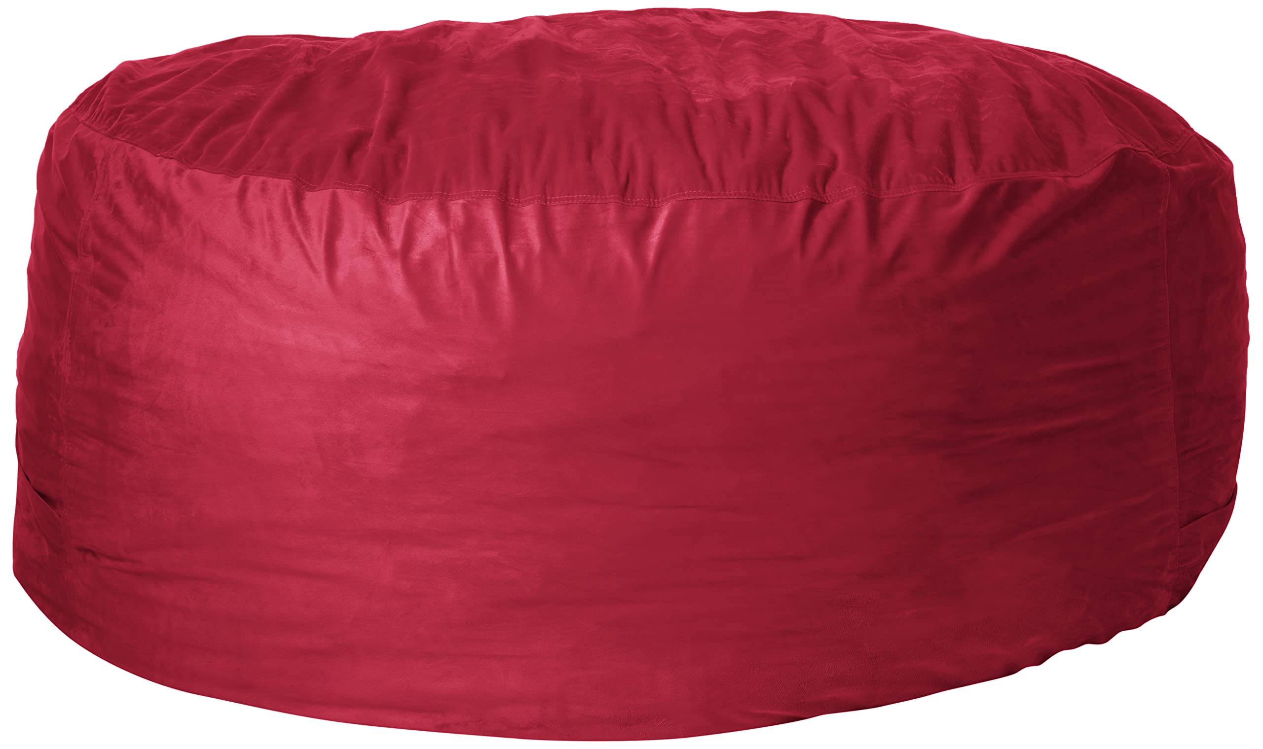 6-Feet Sofa Sack Bean Bag Chair Cover Only - Soft Fluffy Round/Oval Replacement for Adults & Kids (No Filling) - Perfect for Reading Chairs, Floor Seating & Lazy Lounging - Cinnabar Color