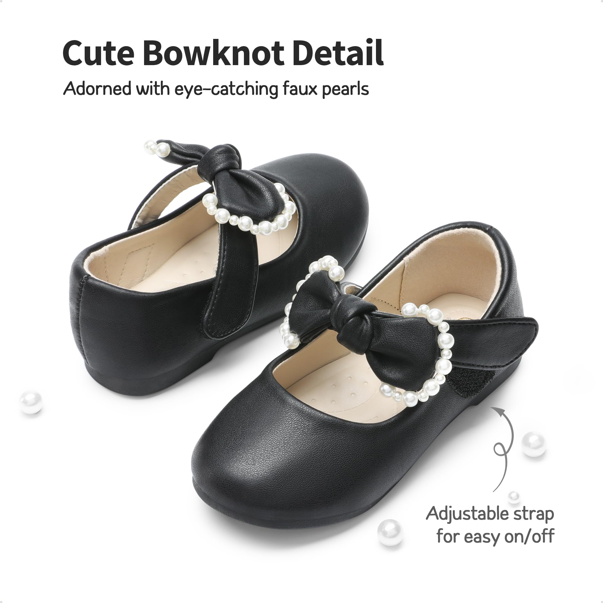 DREAM PAIRS Toddler Girls Mary Jane Ballet Flats - Comfortable Dress Shoes for Little Girls - Perfect for School, Parties & Special Occasions