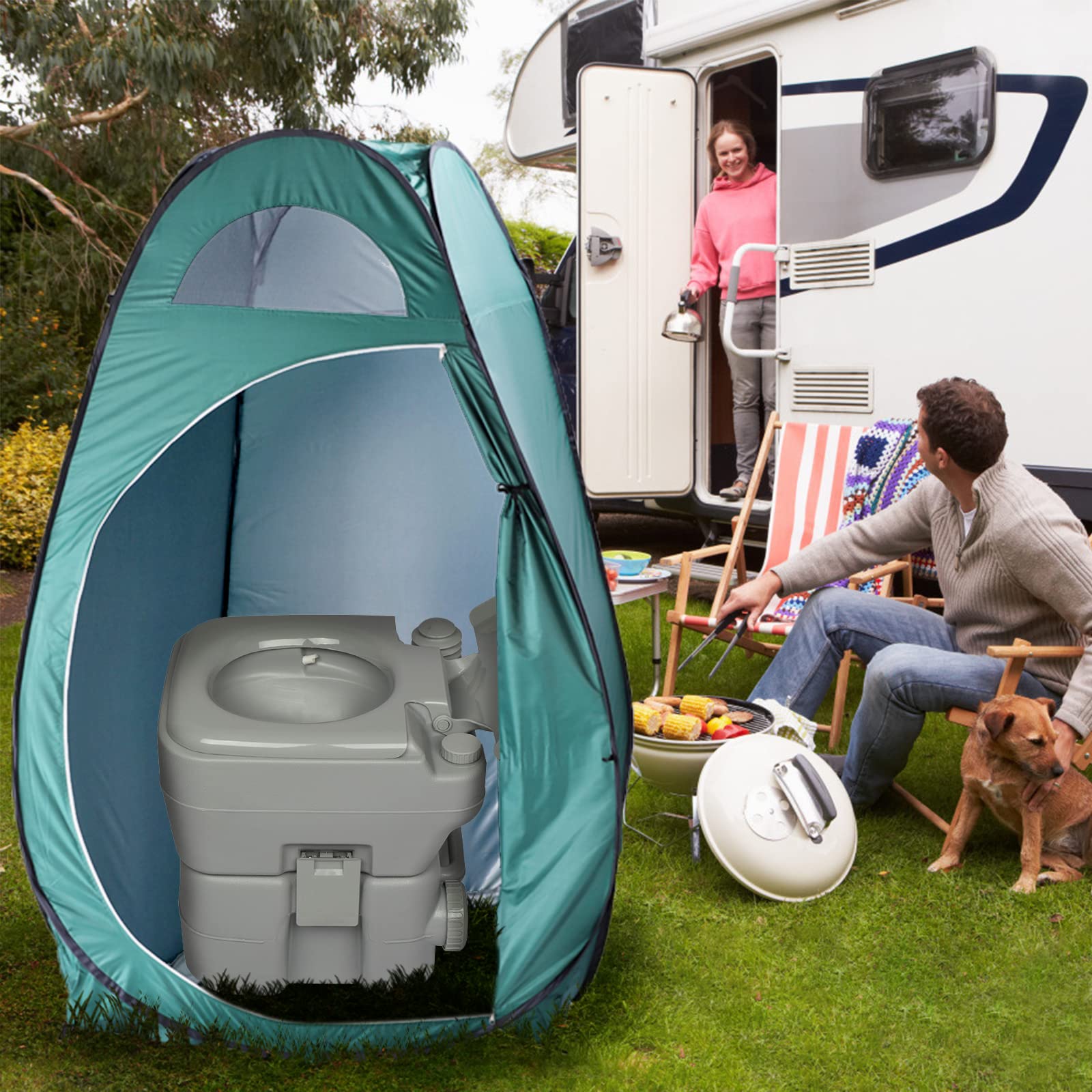 Outvita Pop Up Shower Tent - Instant Privacy Changing Room & Portable Toilet Tent for Camping, Beach, Hiking - 6.23FT Lightweight Outdoor Shelter with Carry Bag & 4 Stakes - Perfect for Changing Clothes, Showering, and Toilet Use at Outdoor Events