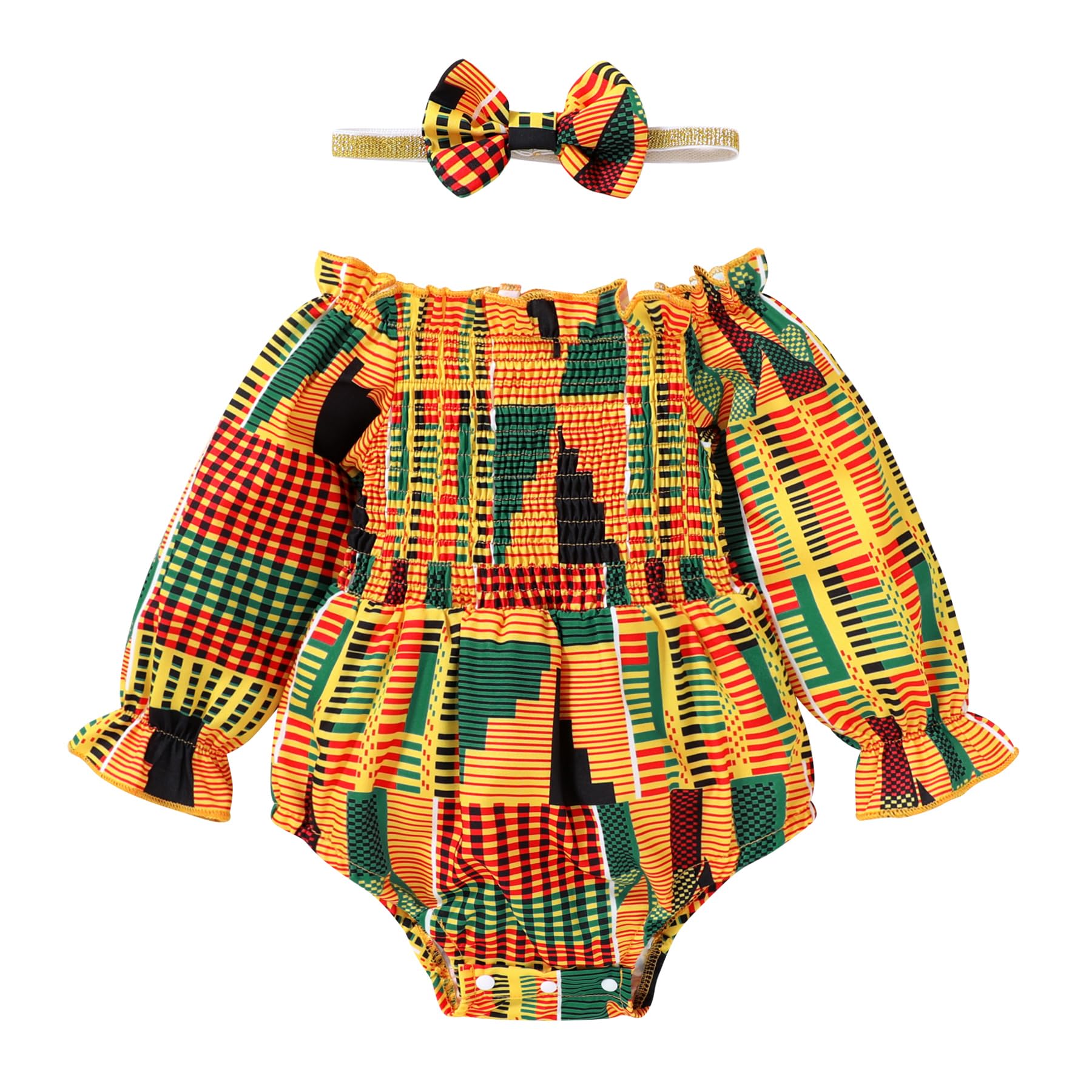 African Baby Clothes for Girls - YOUNGER TREE Dashiki Ankara Outfit Set | Traditional African Print Dress & Headwrap Set | Perfect for Cultural Celebrations, Birthday Parties & Photoshoots