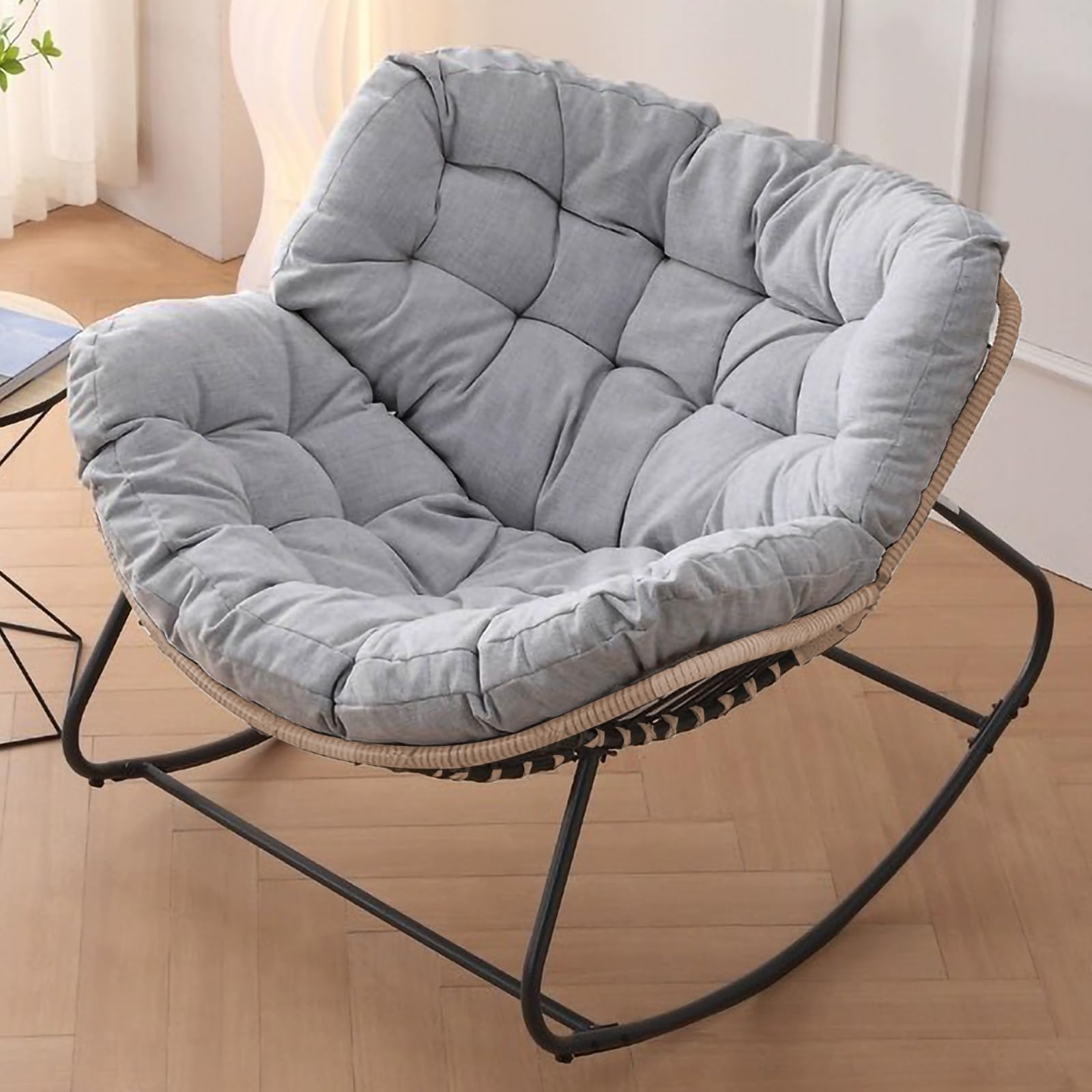 Comfortable Patio Rocking Chairs - Outdoor Lounge Chair with Cushion for Bedroom, Living Room, Porch & Garden - Perfect for Relaxing, Reading & Enjoying Nature