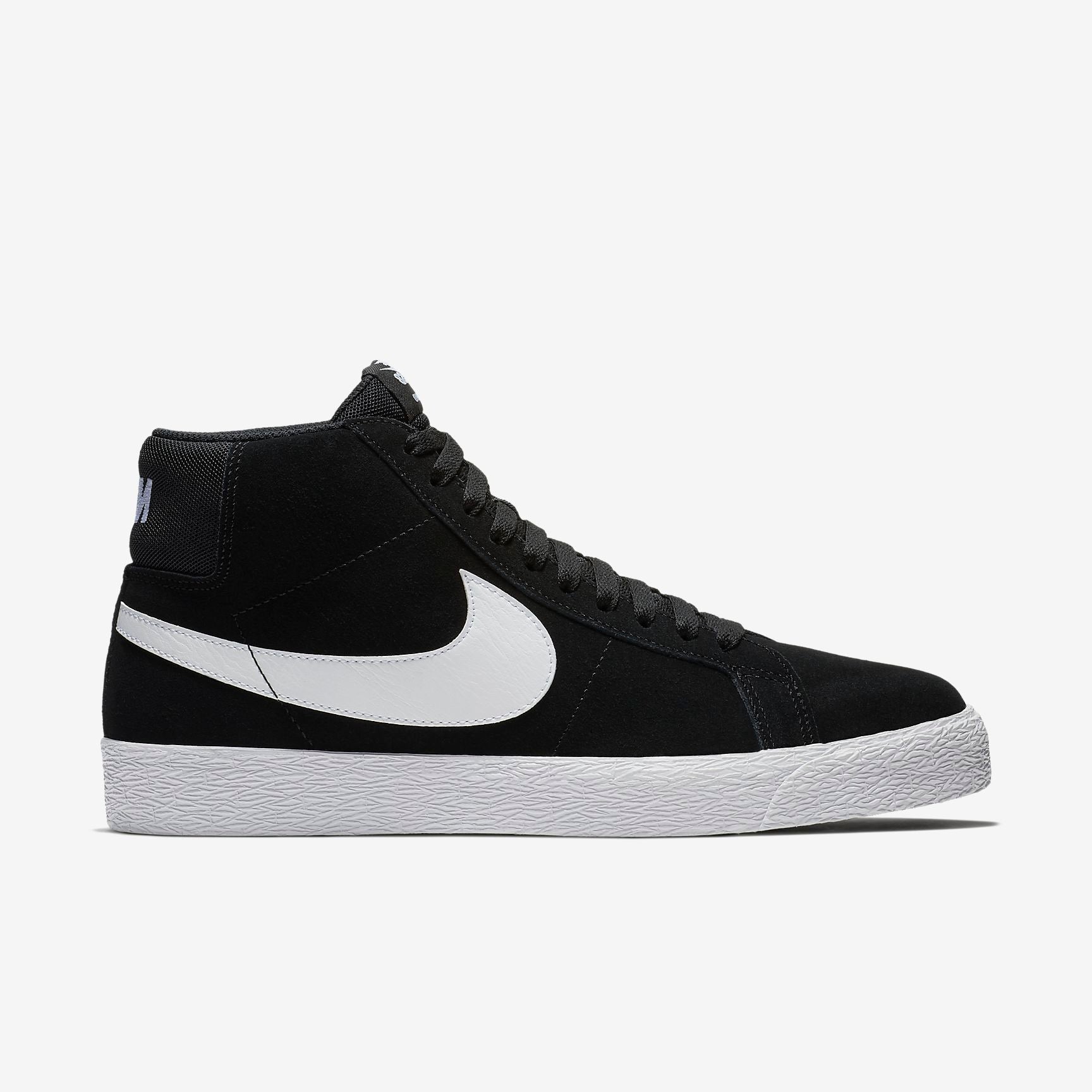 Nike SB Blazer Mid Skateboarding Shoes - Men's Black & White High-Top Sneakers for Casual Wear, Street Style & Skateboarding
