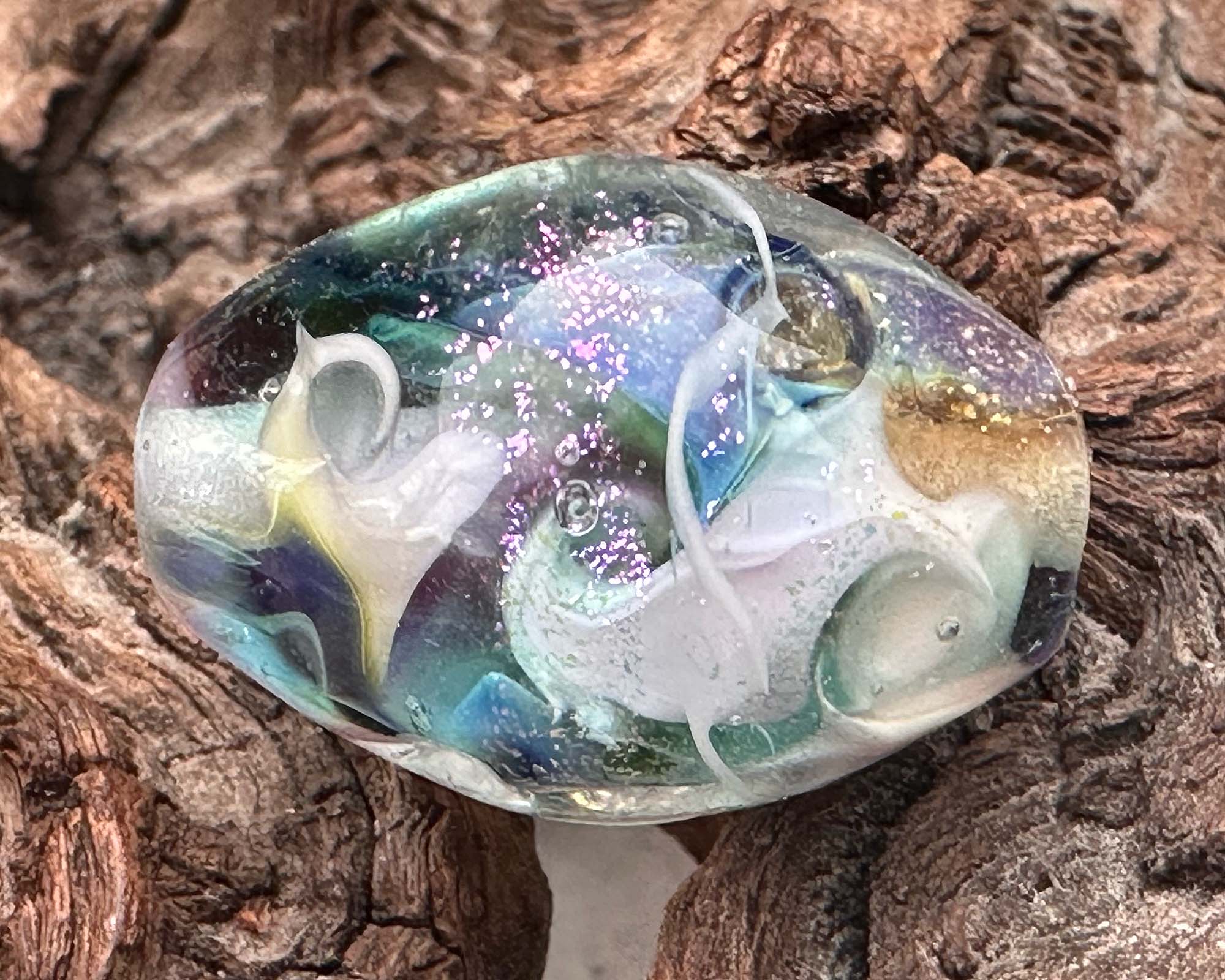Dichroic Prism Lampwork Glass Focal Bead for Jewelry Making - SRA Certified | Perfect for Necklaces, Bracelets & DIY Craft Projects