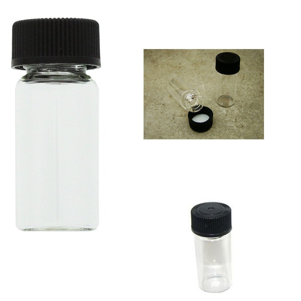 10 Pack Mini Clear Glass Vial Bottles with Caps - 1 3/8