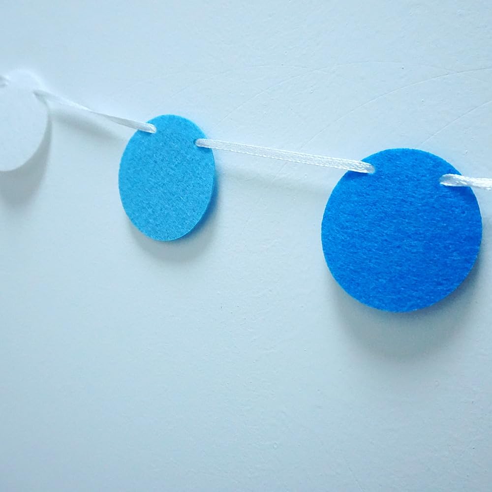 4 Pack White Snowflake Garland - Felt Circle Dot Winter Banner for DIY Christmas Party Decorations, Holiday Home Decor, and Seasonal Snowflake Themed Events